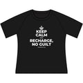 KEEP CALM AND RECHARGE, NO GUILT Women's Raglan Tee