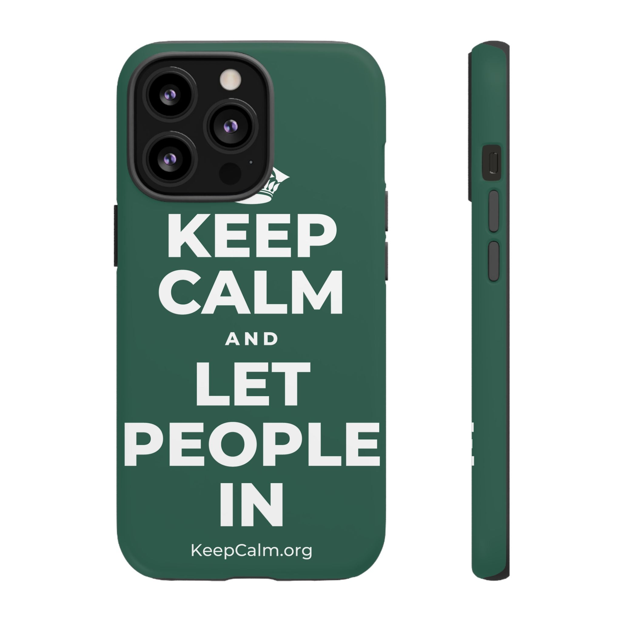 KEEP CALM AND LET PEOPLE IN Phone Case