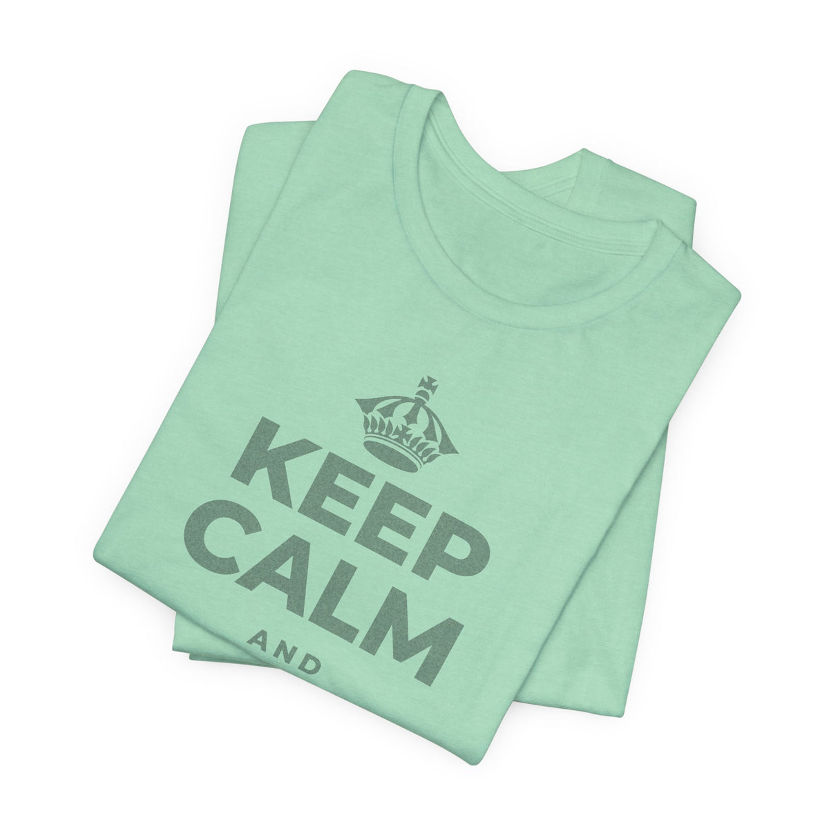KEEP CALM AND انعم بالشمس T-Shirt (Baby Blue–Silver)