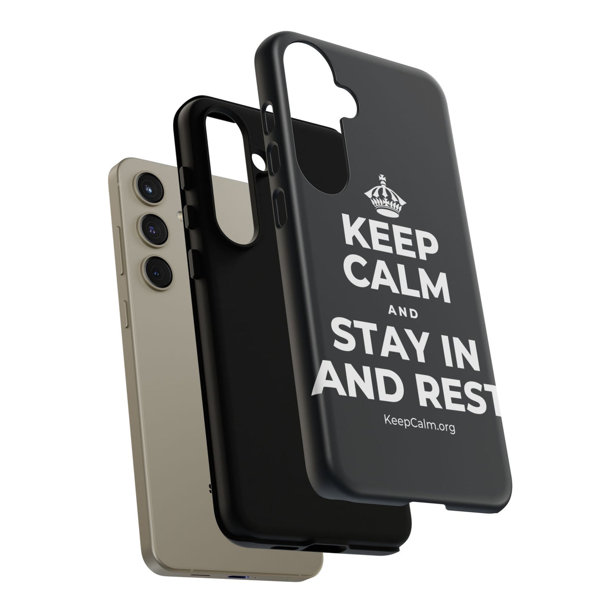 KEEP CALM AND STAY IN AND REST Phone Case (Dark)