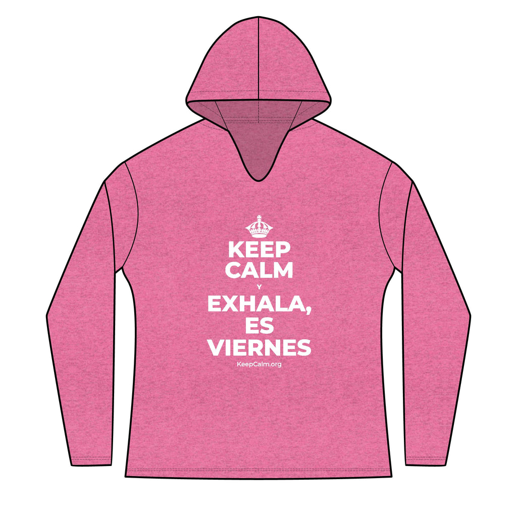 KEEP CALM Y EXHALA, ES VIERNES Women's Long Sleeve Hoodie