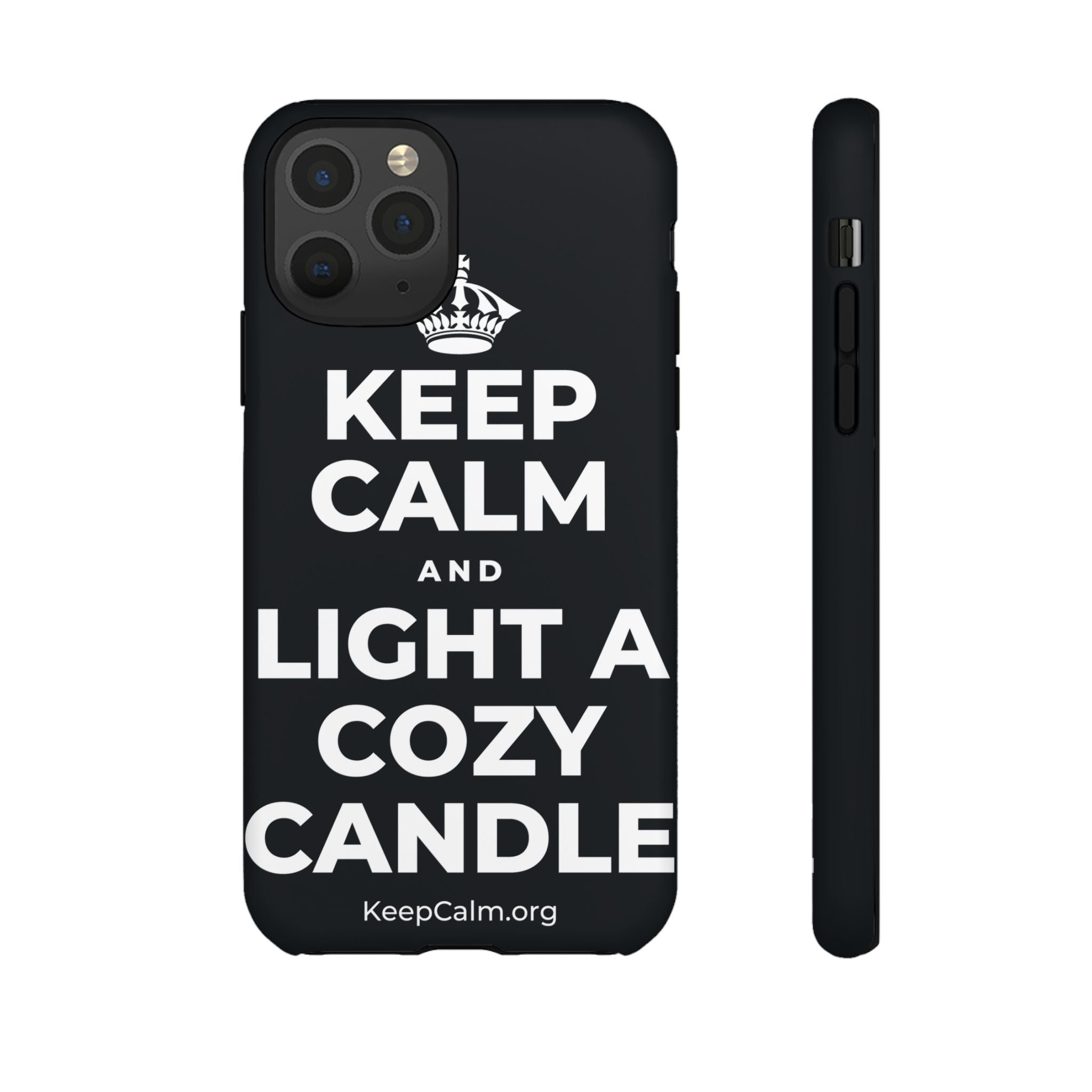 KEEP CALM AND LIGHT A COZY CANDLE Phone Case (Dark)