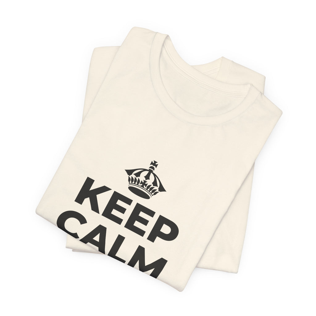 KEEP CALM AND LOCK IN T-Shirt (White–Asphalt)
