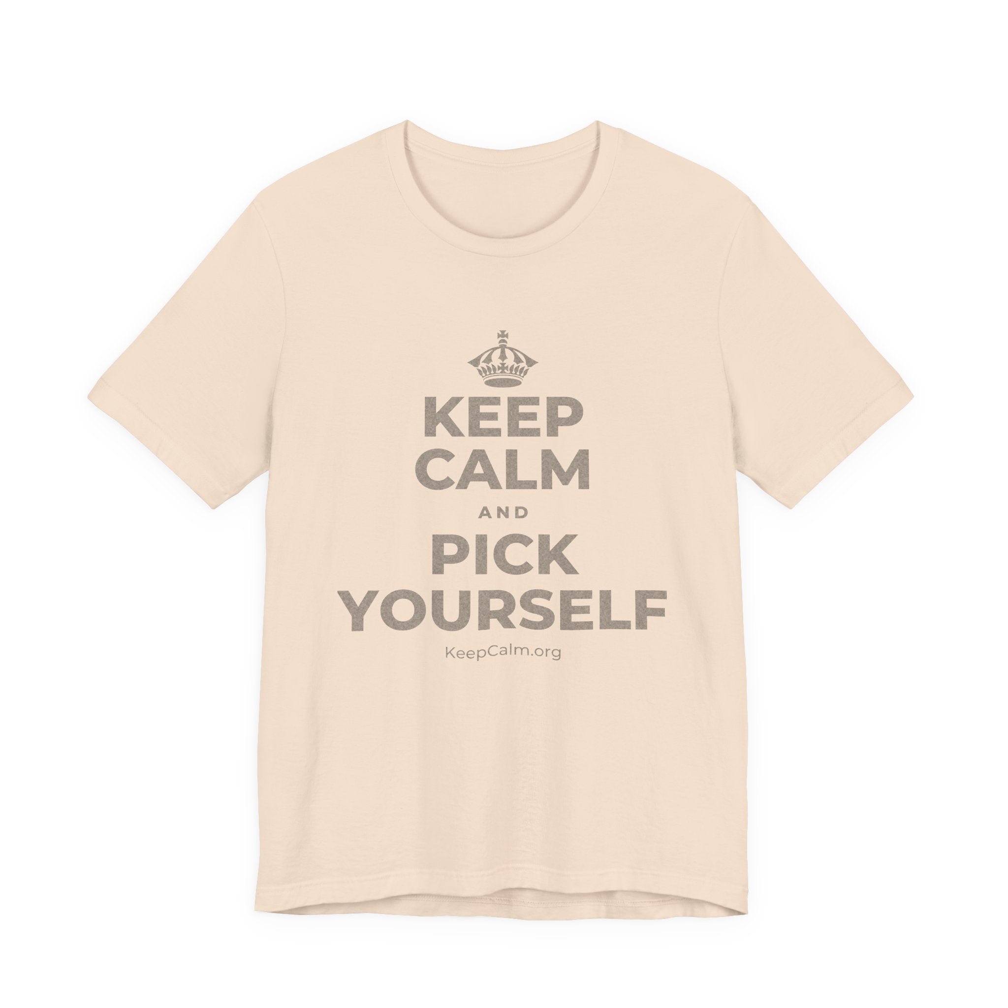 KEEP CALM AND PICK YOURSELF T-Shirt (Soft Cream–Heather Mauve)