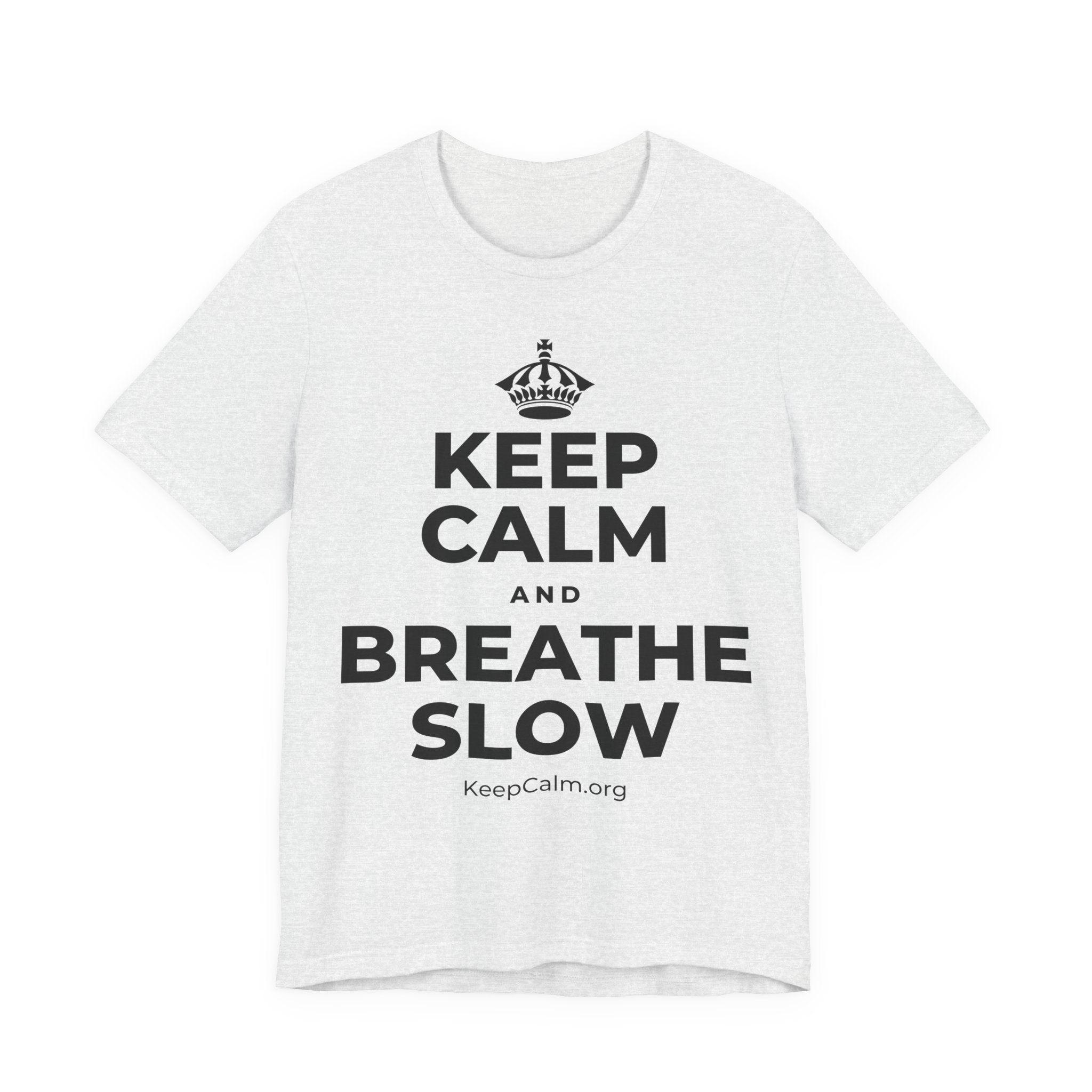 KEEP CALM AND BREATHE SLOW T-Shirt (Soft Cream–Heather Mauve)