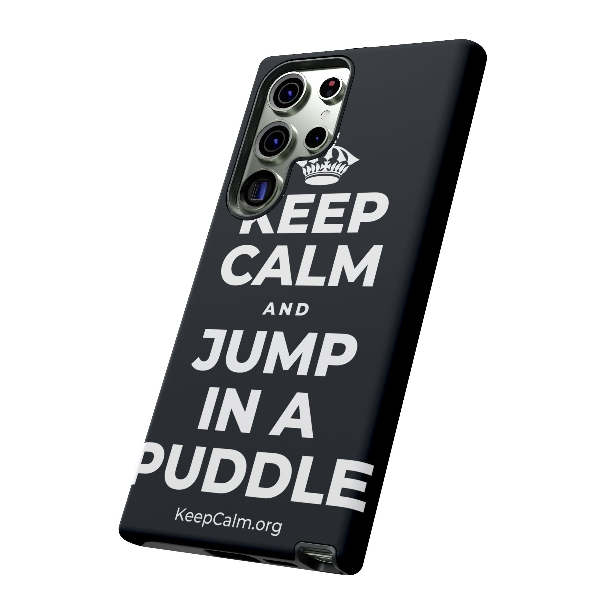 KEEP CALM AND JUMP IN A PUDDLE Phone Case (Dark)
