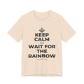 KEEP CALM AND WAIT FOR THE RAINBOW T-Shirt (Soft Cream–Heather Mauve)