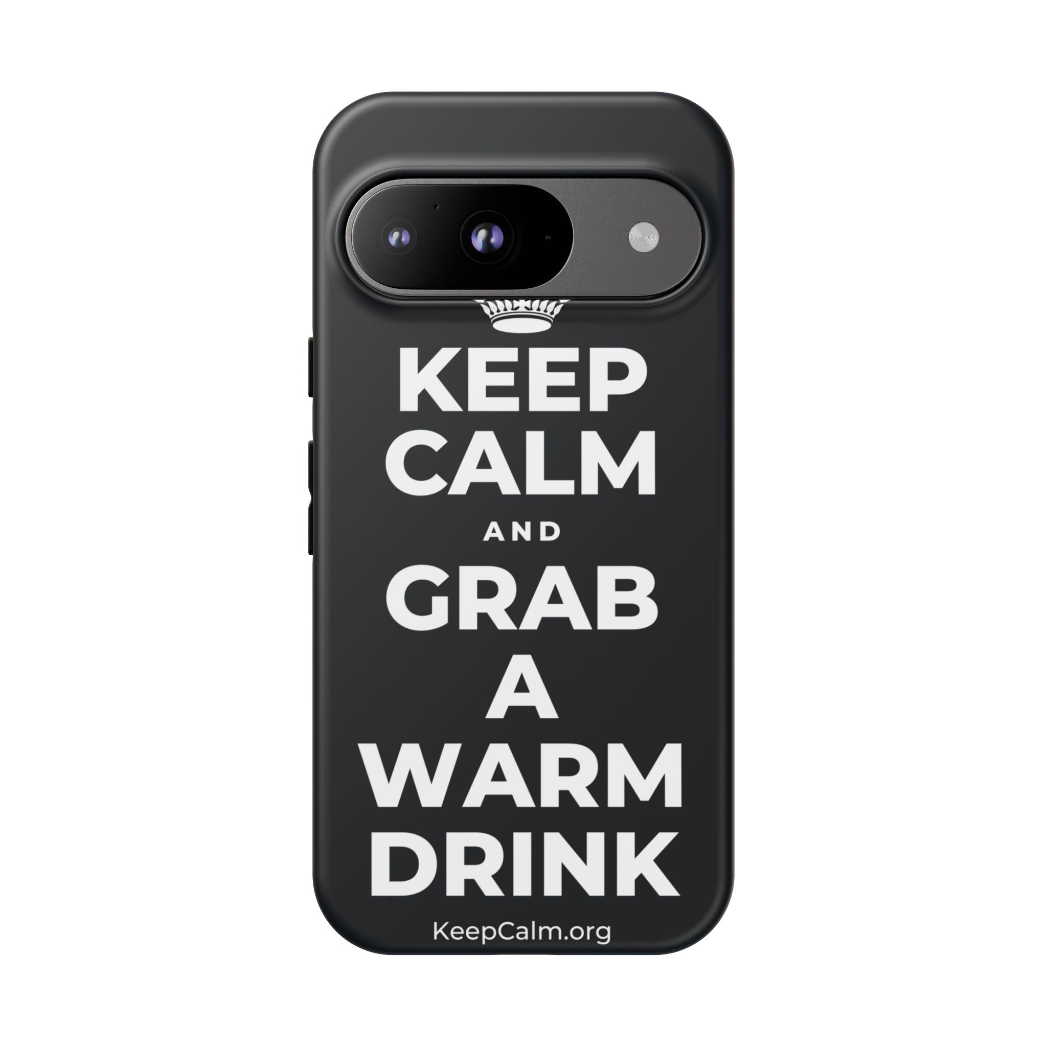 KEEP CALM AND GRAB A WARM DRINK Phone Case (Dark)
