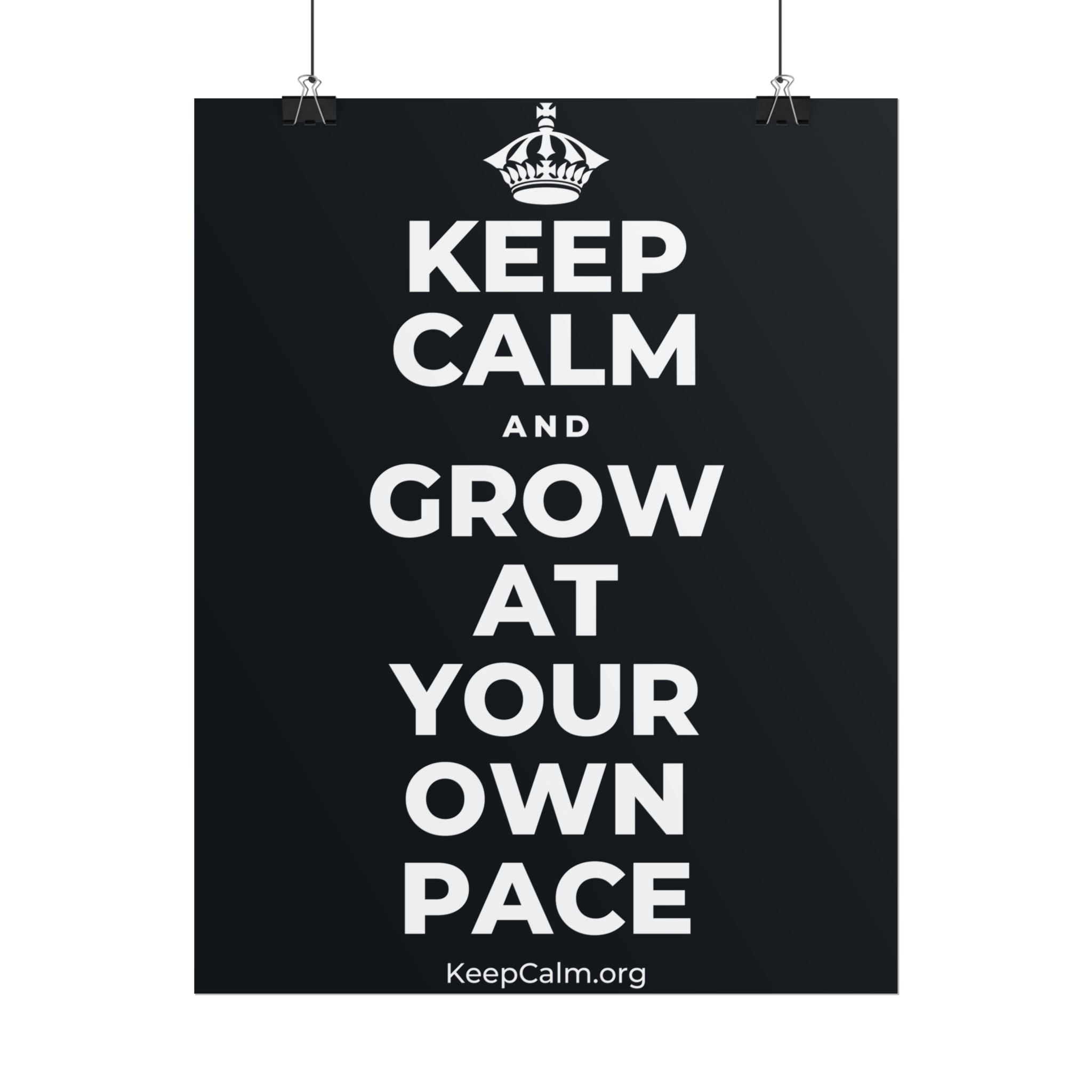 KEEP CALM AND GROW AT YOUR OWN PACE Poster (Dark)