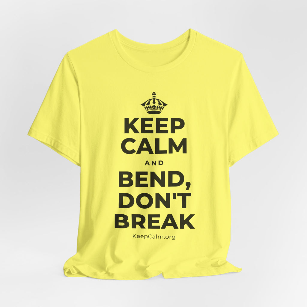 KEEP CALM AND BEND, DON'T BREAK T-Shirt (Soft Cream–Heather Mauve)