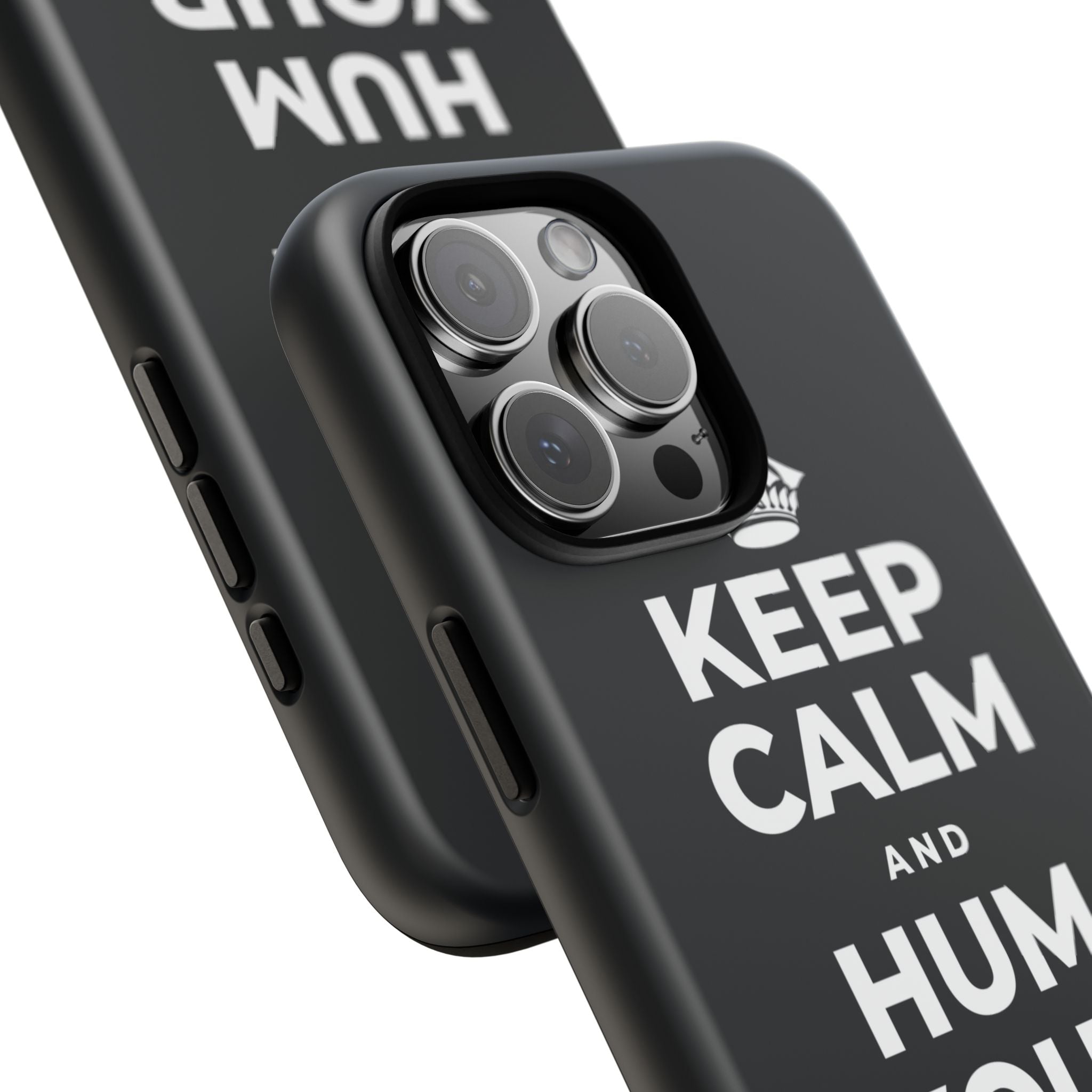 KEEP CALM AND HUM YOUR FAVORITE TUNE Phone Case (Dark)