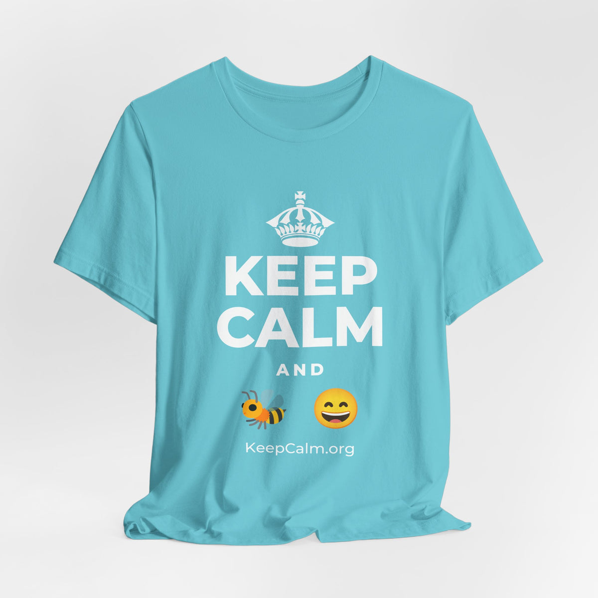 KEEP CALM AND 🐝 😄 T-Shirt (Soft Cream–Heather Mauve)