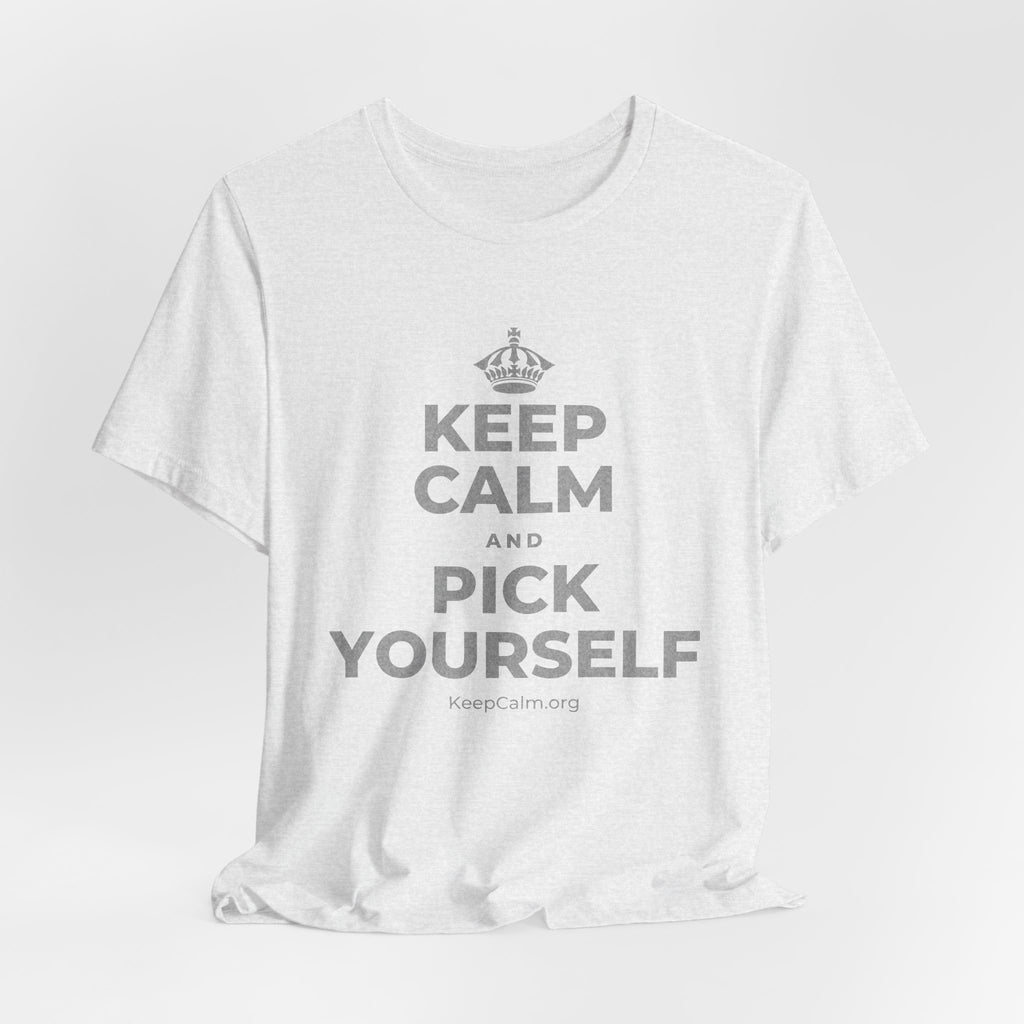 KEEP CALM AND PICK YOURSELF T-Shirt (Soft Cream–Heather Mauve)