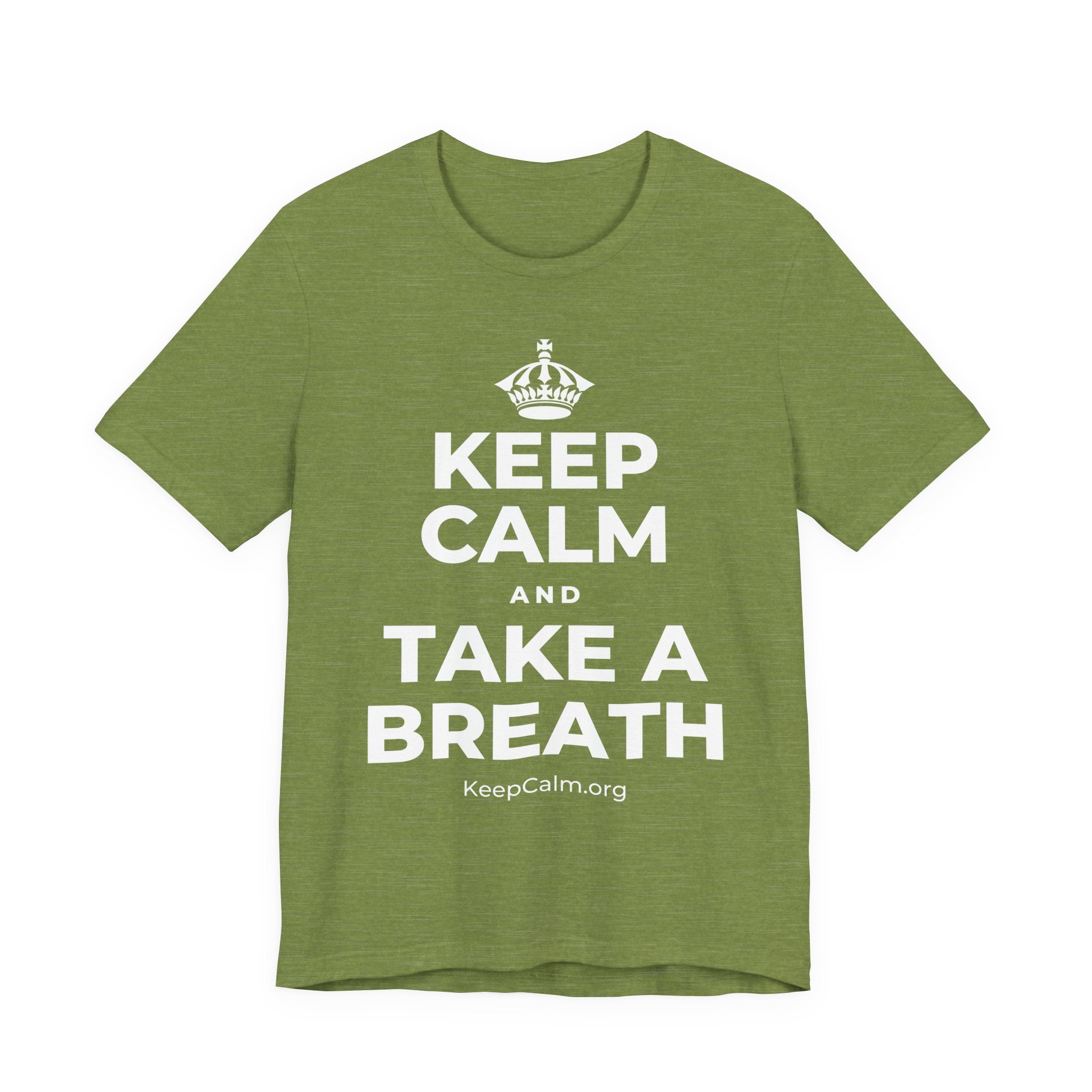 KEEP CALM AND TAKE A BREATH T-Shirt (Baby Blue–Silver)