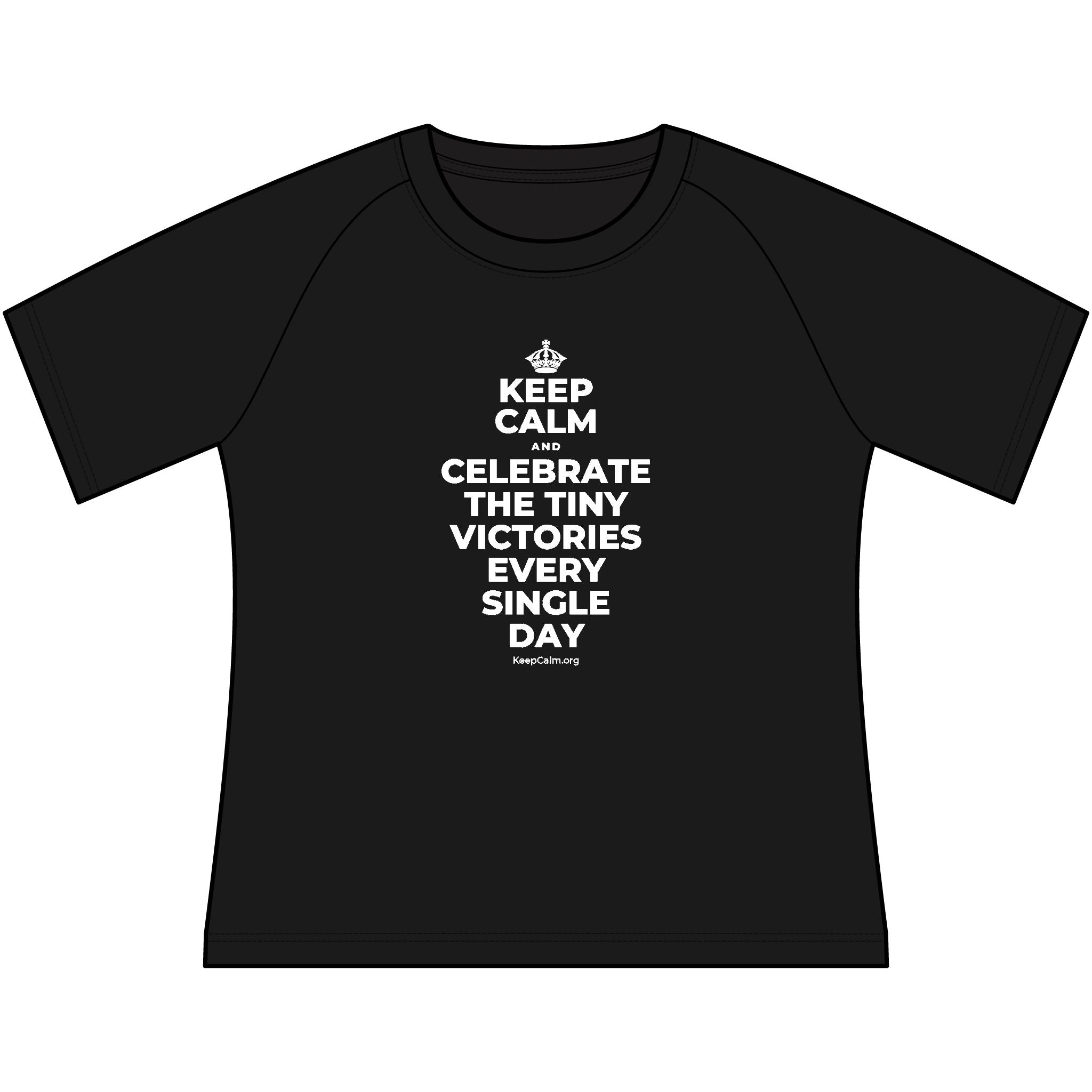 KEEP CALM AND CELEBRATE THE TINY VICTORIES EVERY SINGLE DAY Women's Raglan Tee
