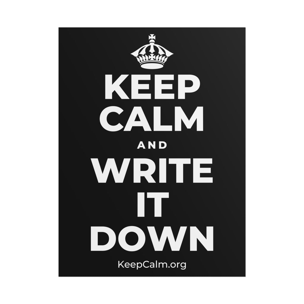 KEEP CALM AND WRITE IT DOWN Poster