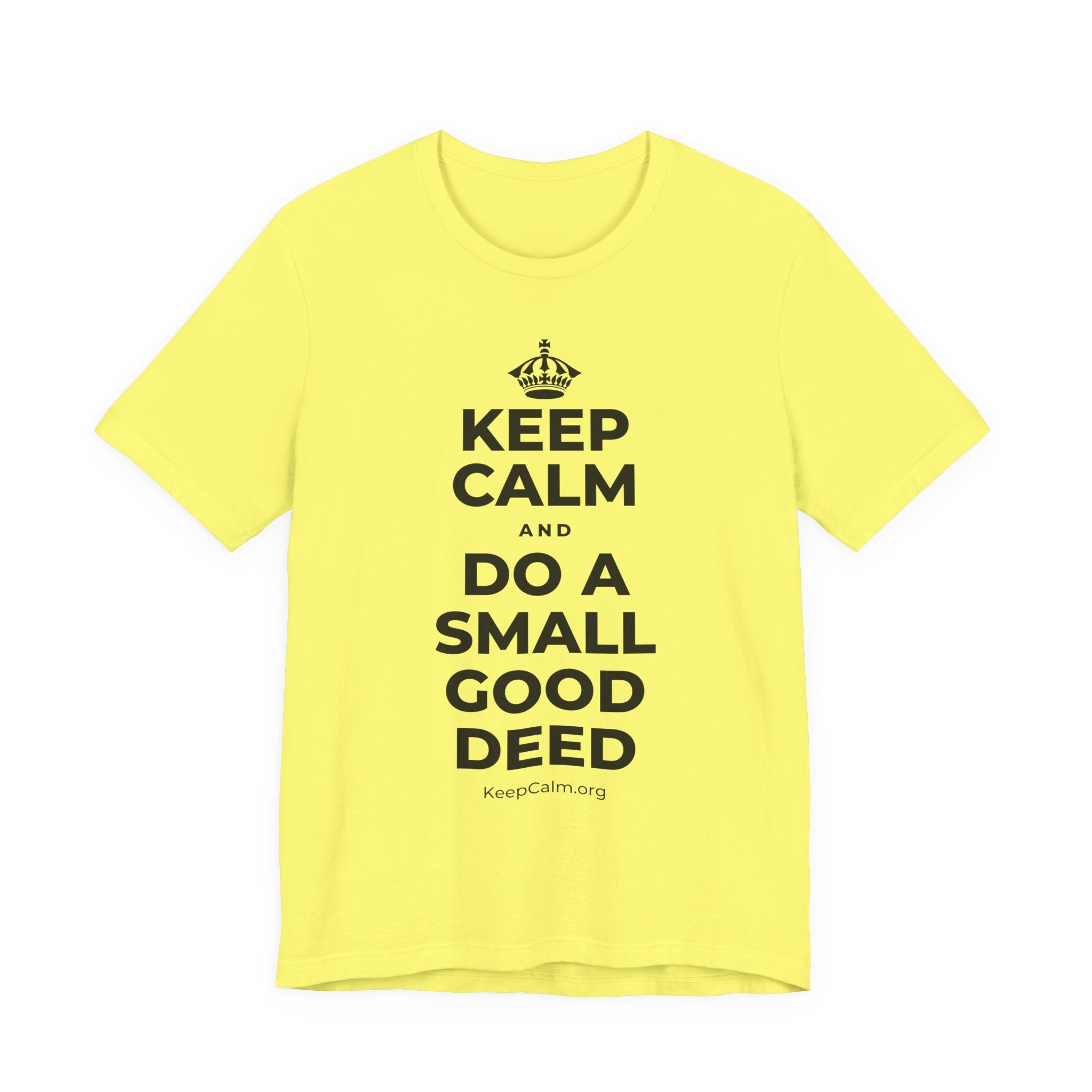KEEP CALM AND DO A SMALL GOOD DEED T-Shirt (Soft Cream–Heather Mauve)
