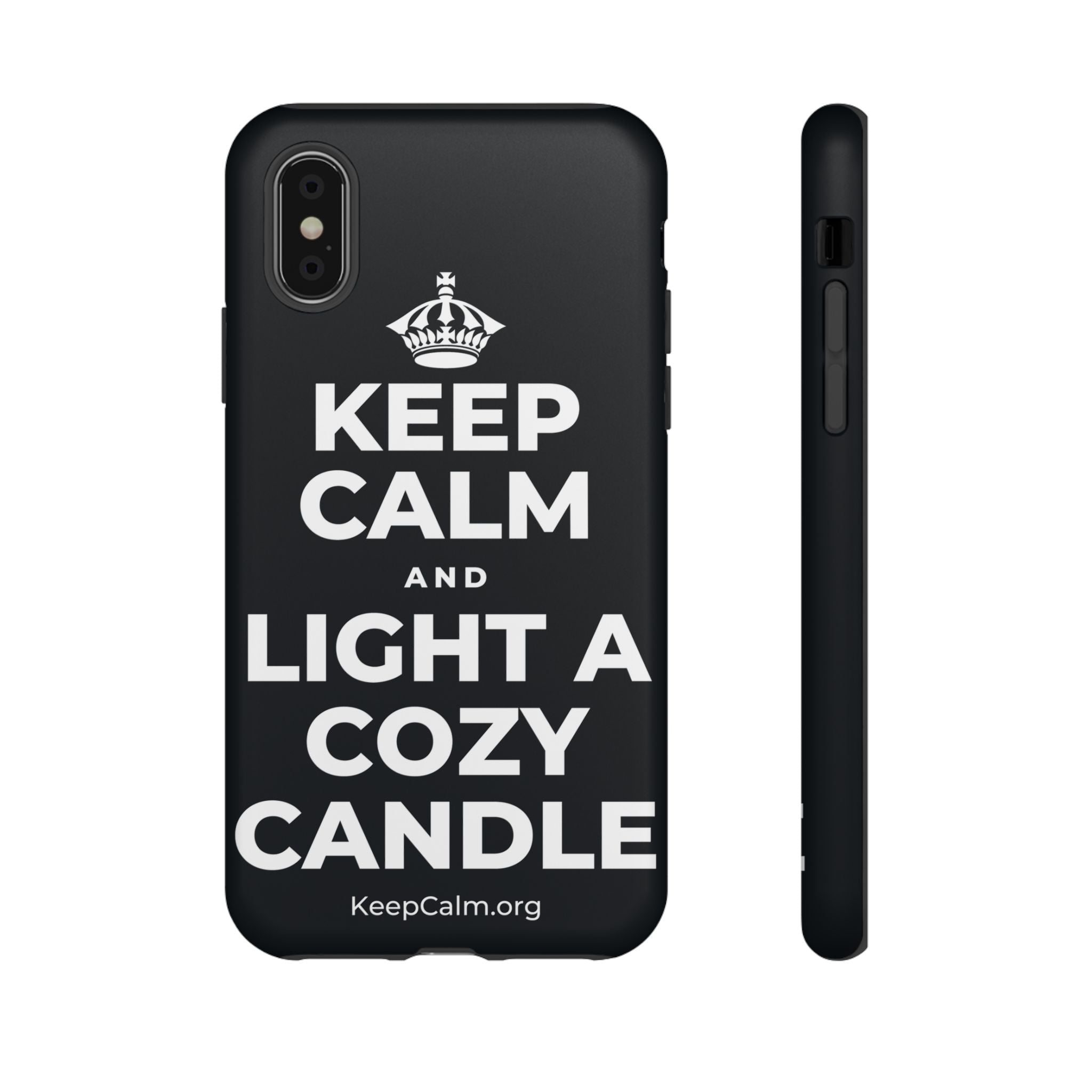 KEEP CALM AND LIGHT A COZY CANDLE Phone Case (Dark)