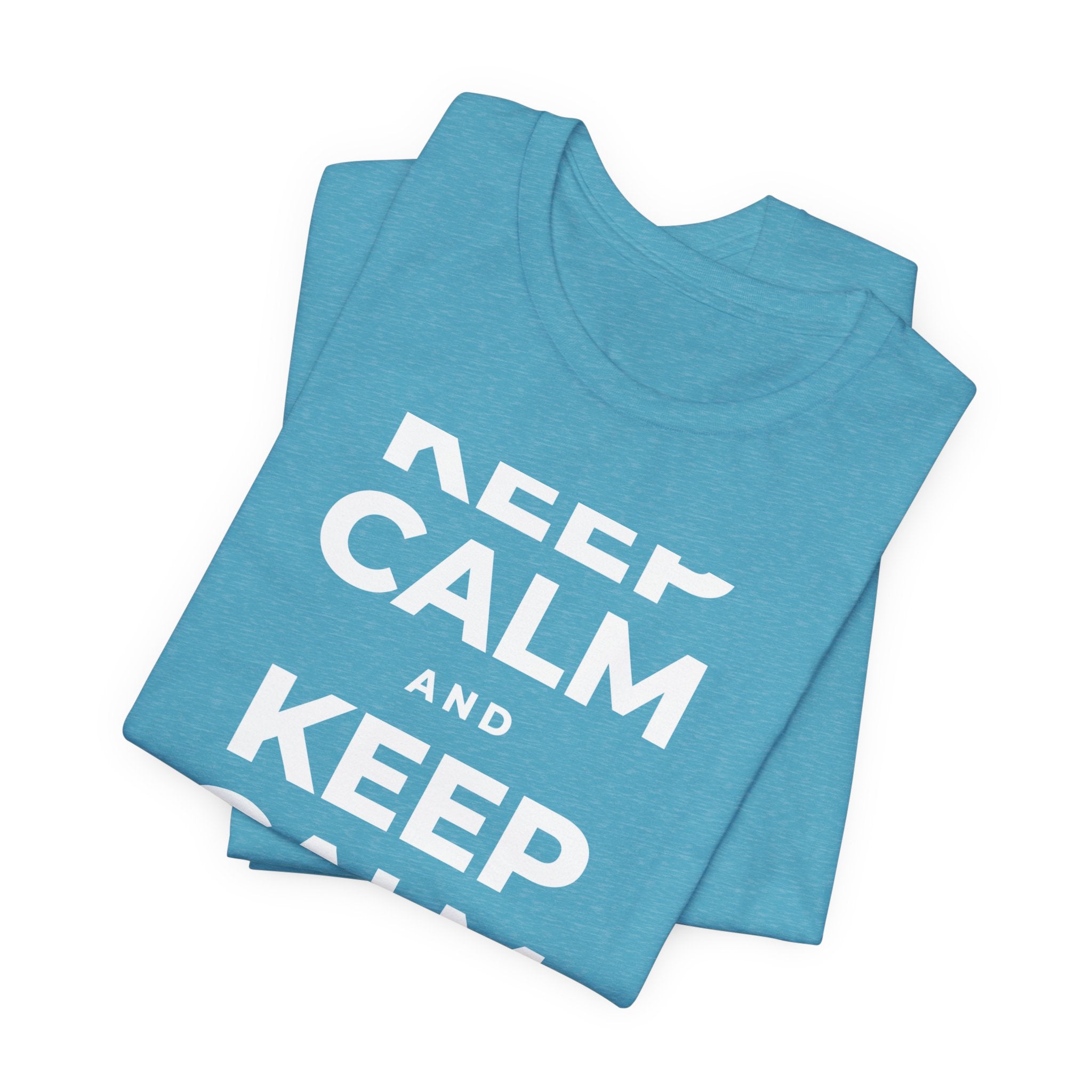 KEEP CALM AND BREATHE SLOWLY T-Shirt (Soft Cream–Heather Mauve)