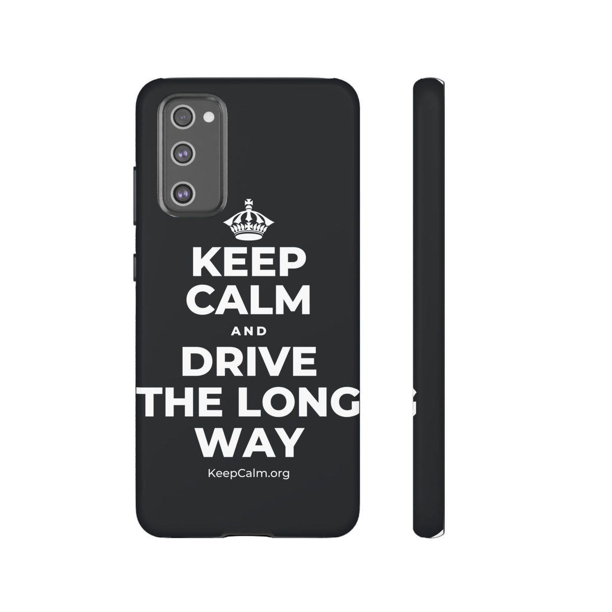 KEEP CALM AND DRIVE THE LONG WAY Phone Case (Dark)