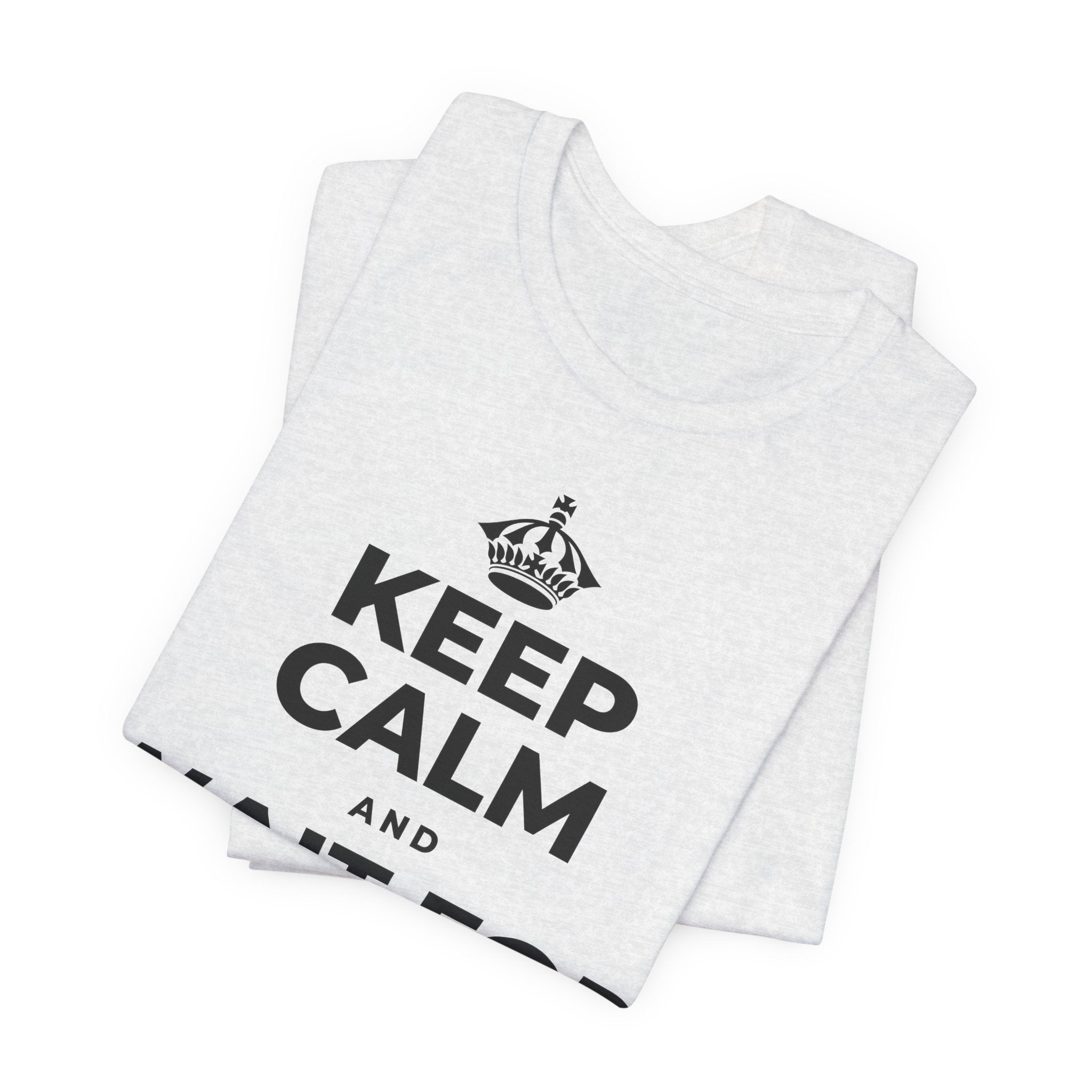 KEEP CALM AND WAIT FOR THE RAINBOW T-Shirt (Soft Cream–Heather Mauve)