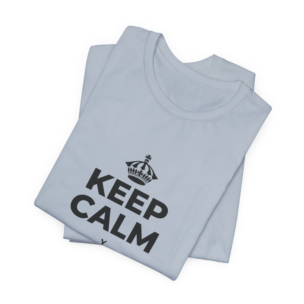 KEEP CALM Y SÉ SUAVE CONTIGO T-Shirt (White–Asphalt)