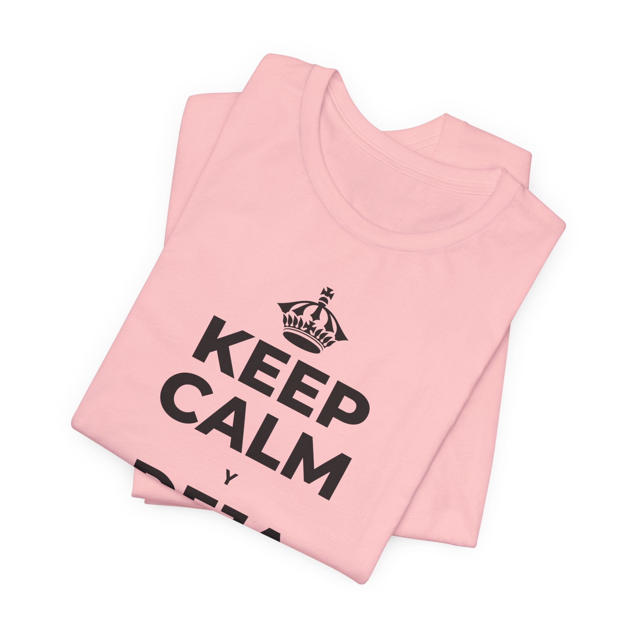 KEEP CALM Y DEJA QUE BASTE T-Shirt (White–Asphalt)