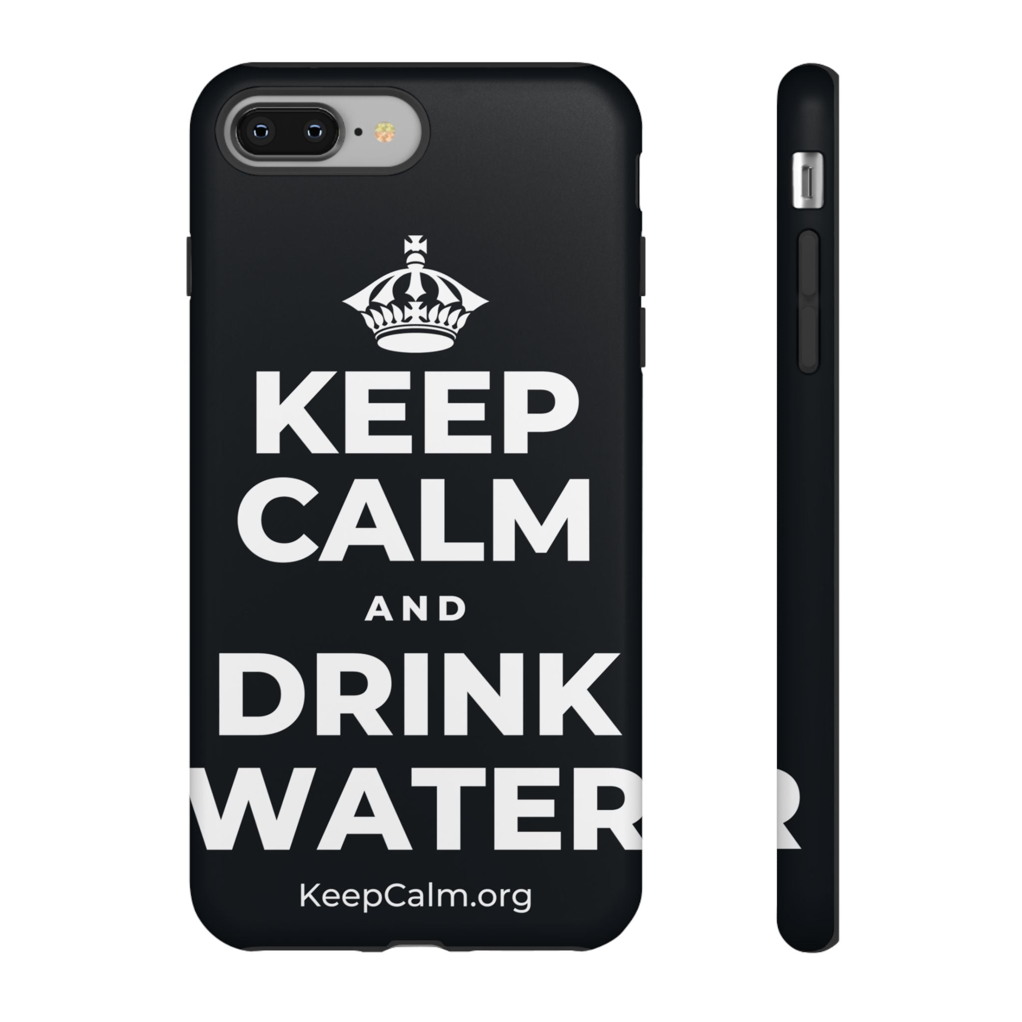 KEEP CALM AND DRINK WATER Phone Case (Dark)
