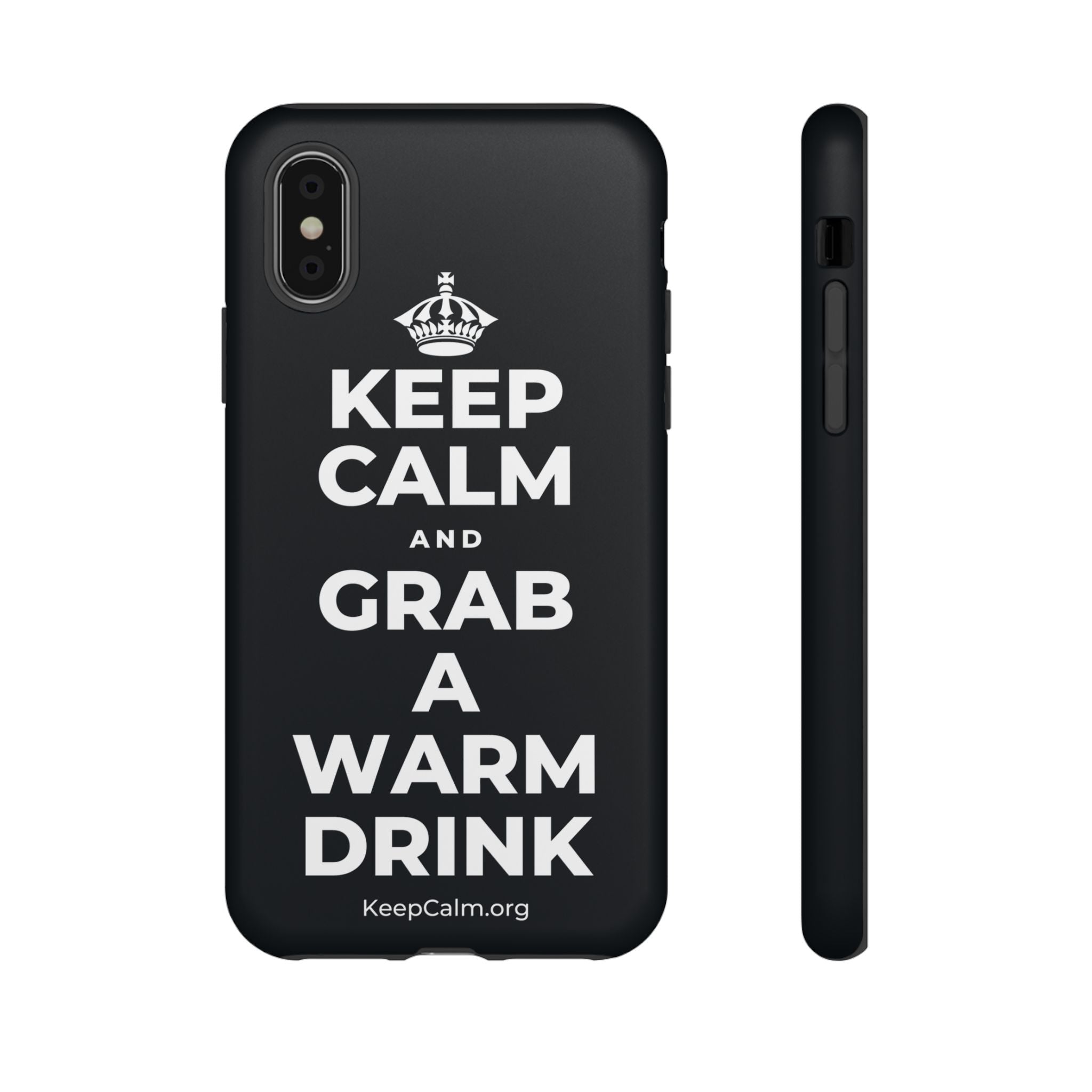 KEEP CALM AND GRAB A WARM DRINK Phone Case (Dark)