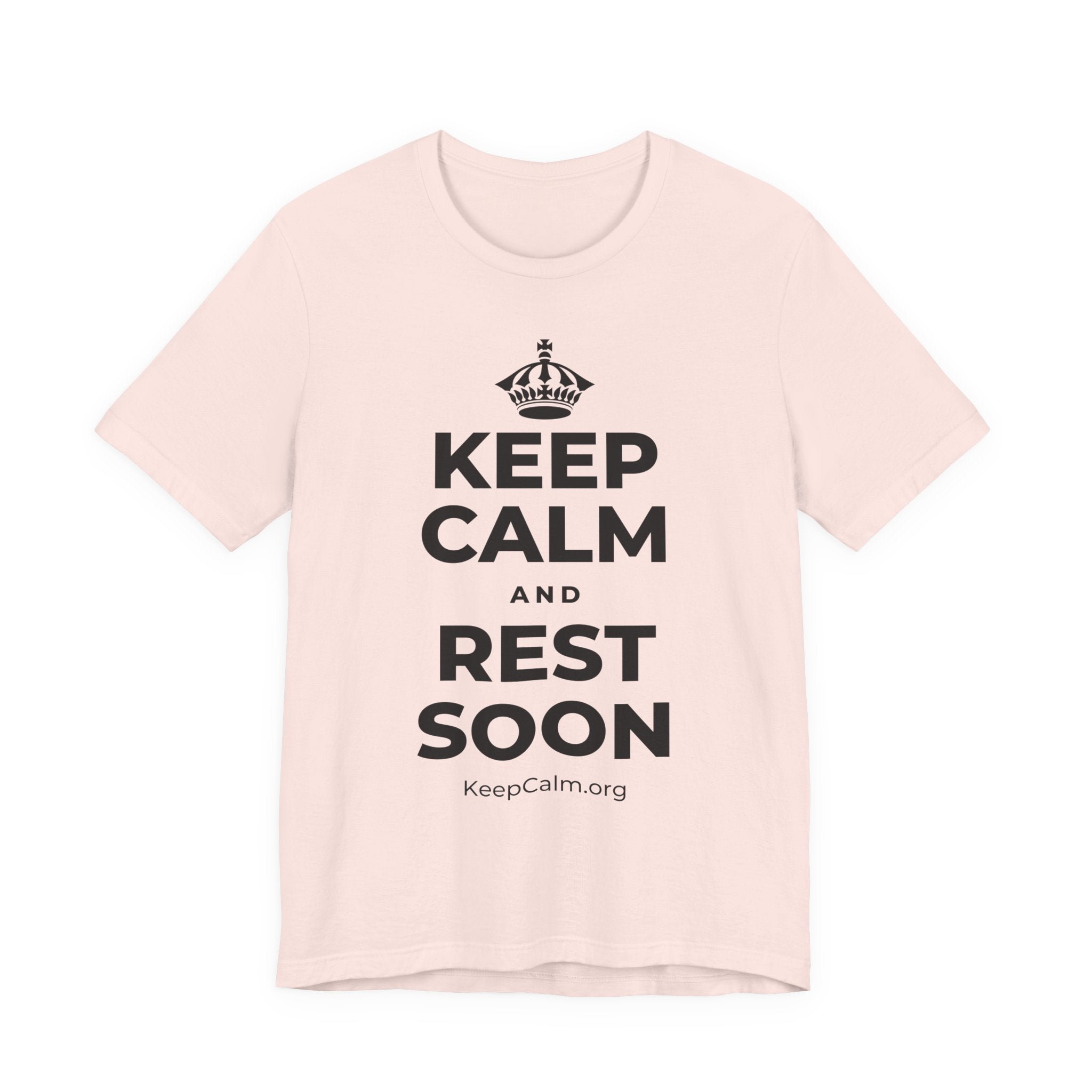 KEEP CALM AND REST SOON T-Shirt (Soft Cream–Heather Mauve)