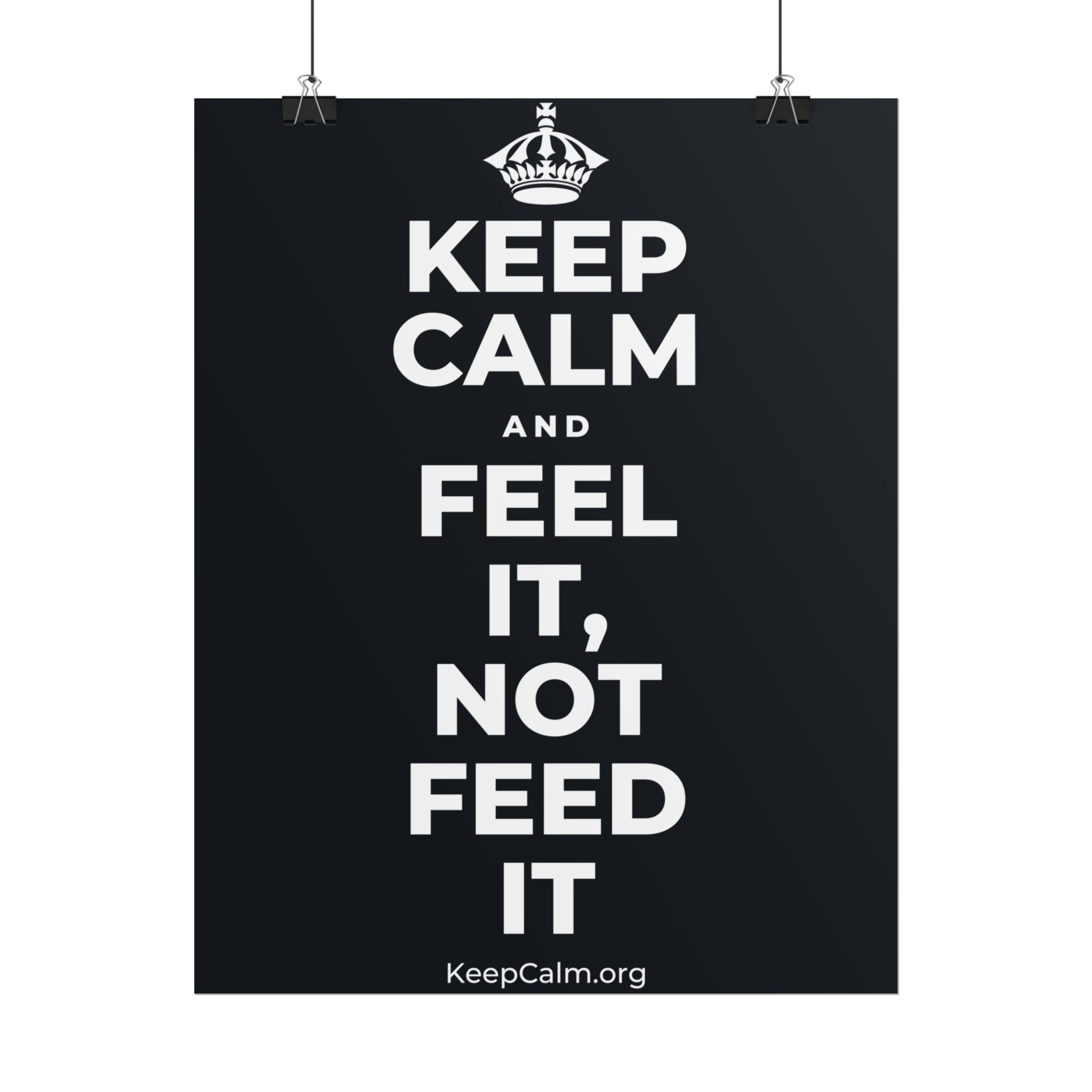 KEEP CALM AND FEEL IT, NOT FEED IT Poster (Dark)