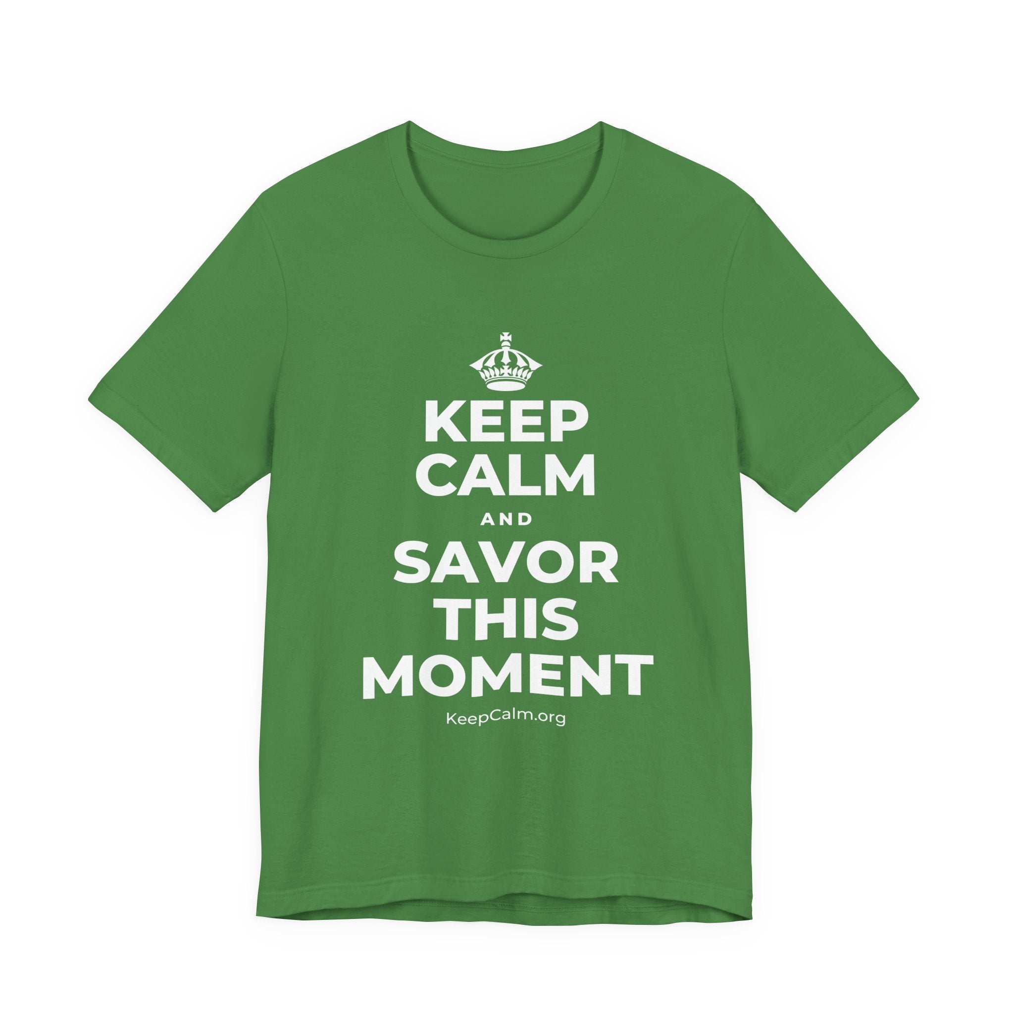 KEEP CALM AND SAVOR THIS MOMENT T-Shirt (Baby Blue–Silver)