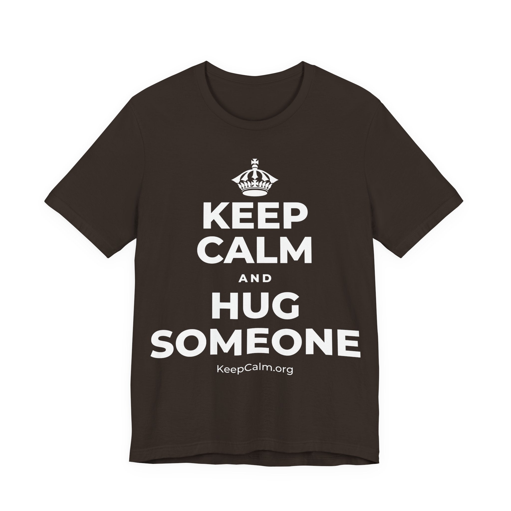 KEEP CALM AND HUG SOMEONE T-Shirt (Soft Cream–Heather Mauve)