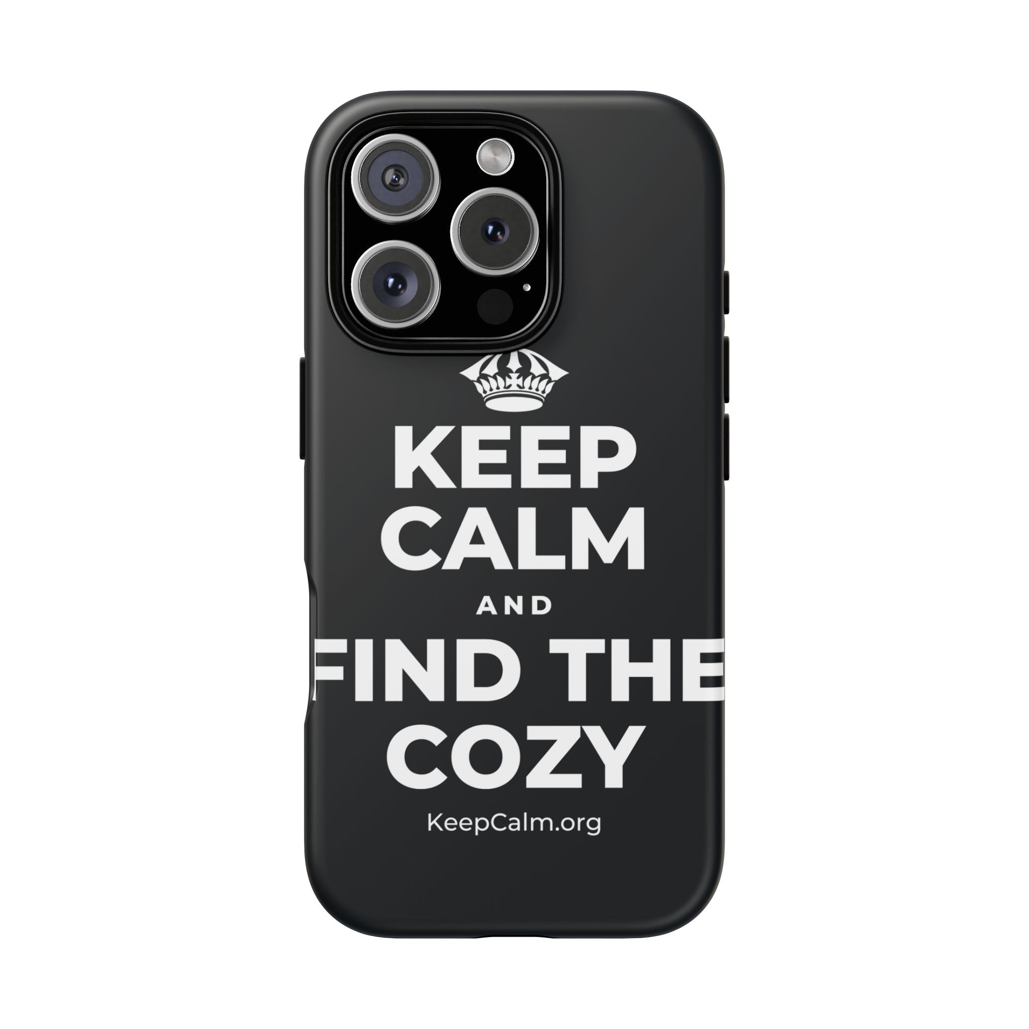 KEEP CALM AND FIND THE COZY Phone Case (Dark)