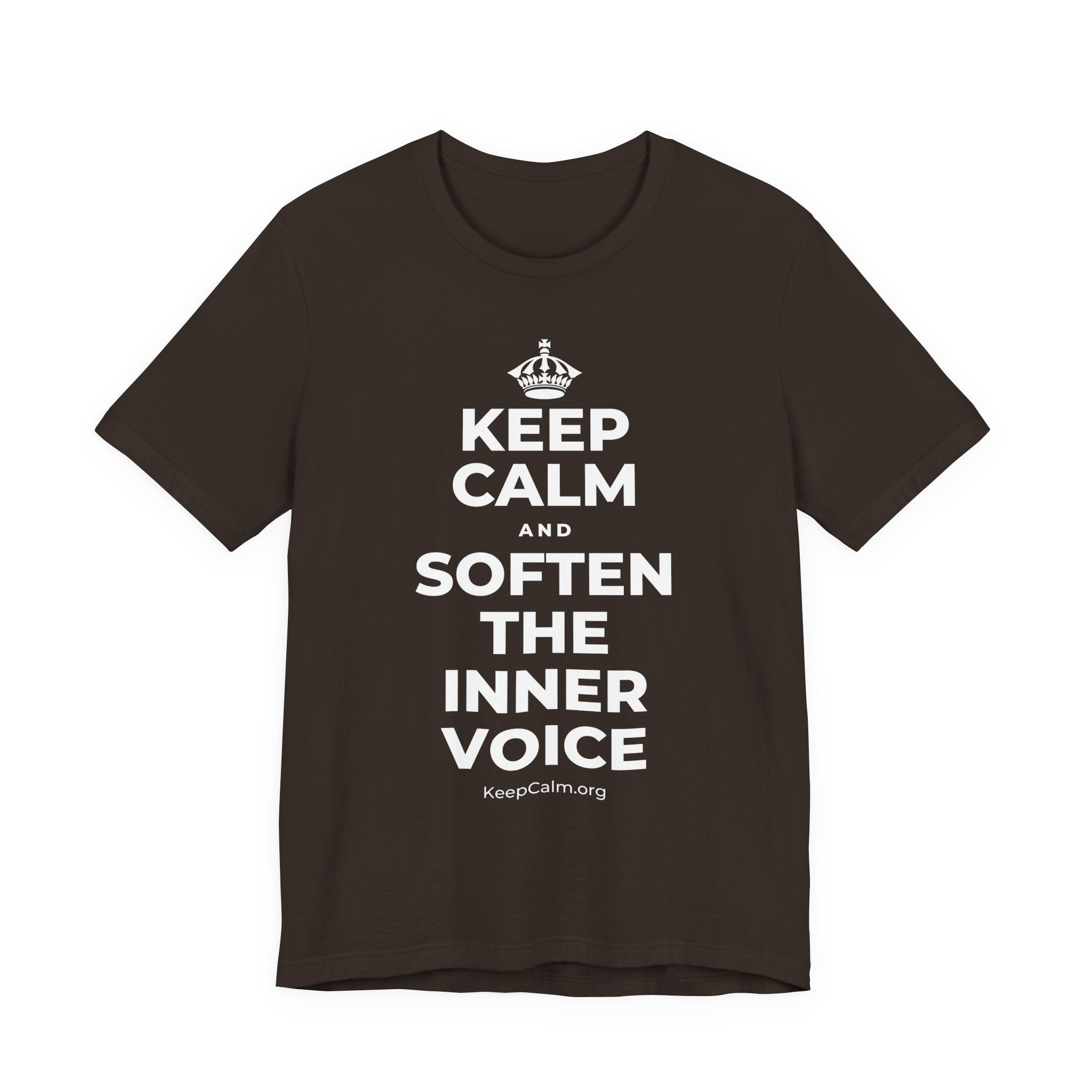 KEEP CALM AND SOFTEN THE INNER VOICE T-Shirt (Soft Cream–Heather Mauve)