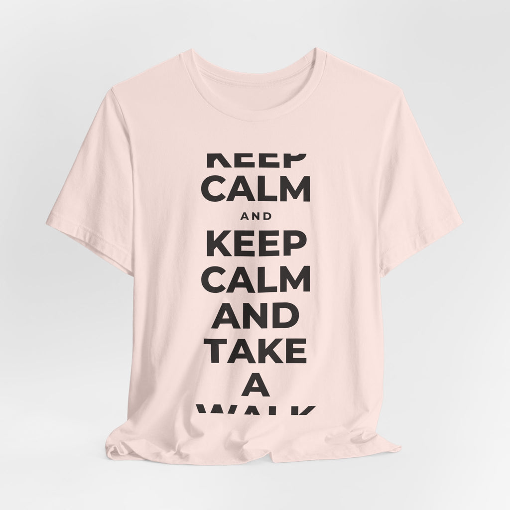 KEEP CALM AND TAKE A WALK T-Shirt (Soft Cream–Heather Mauve)