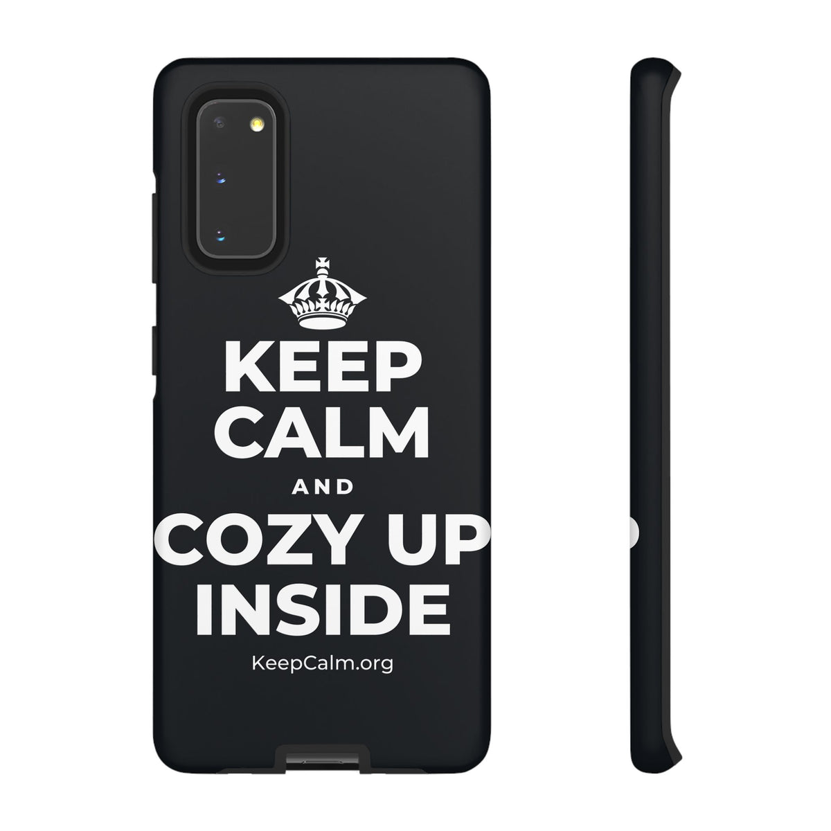 KEEP CALM AND COZY UP INSIDE Phone Case (Dark)