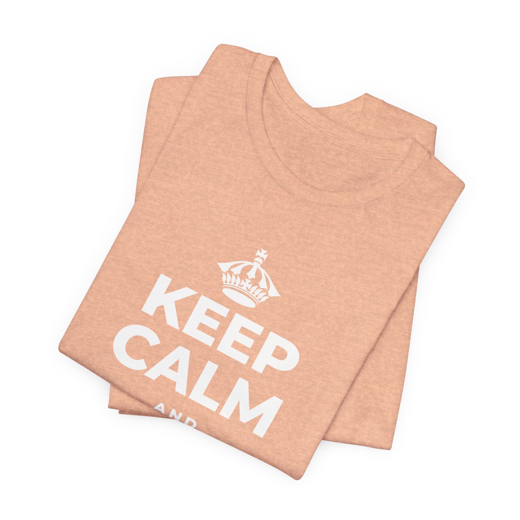 KEEP CALM AND TAKE A WALK T-Shirt (Soft Cream–Heather Mauve)