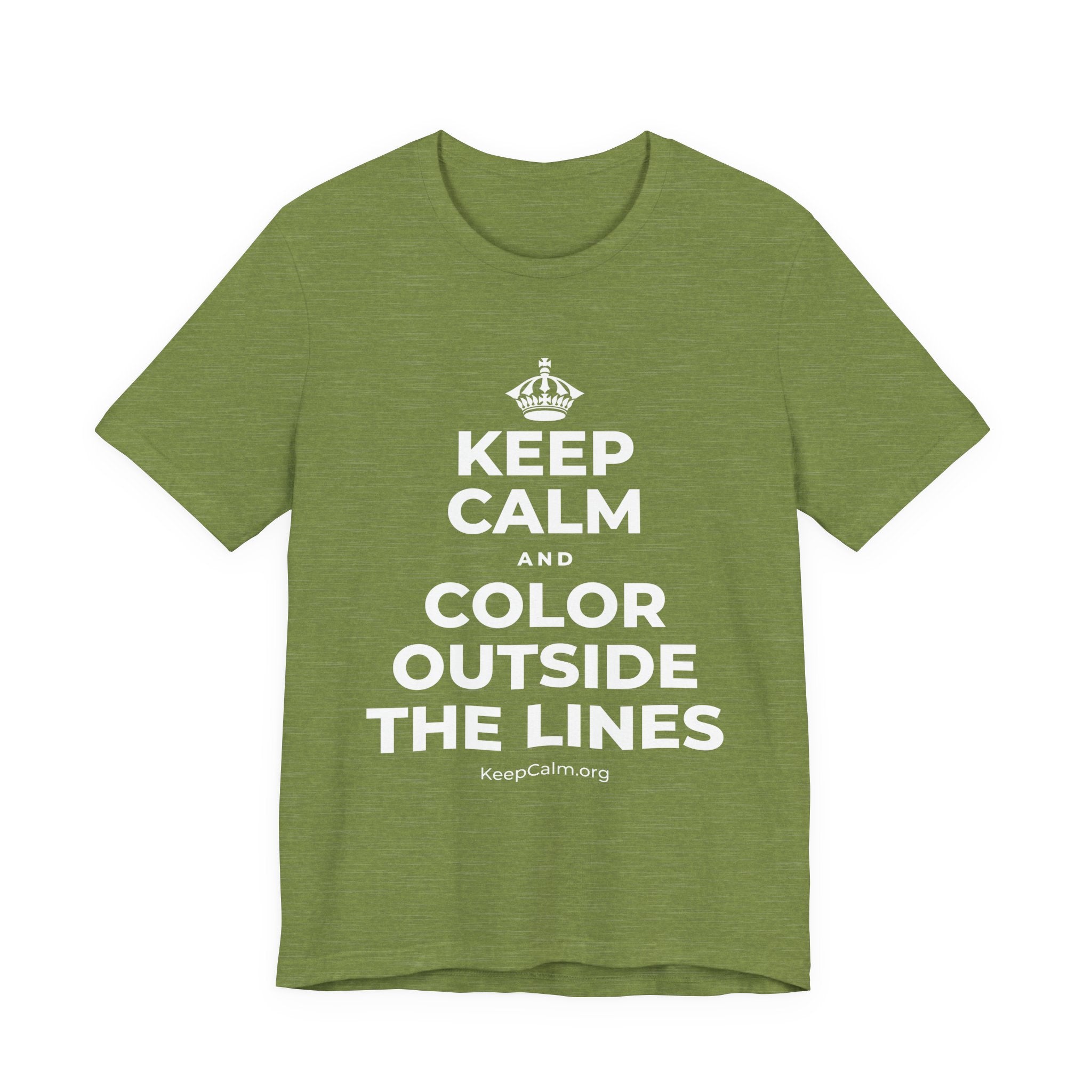 KEEP CALM AND COLOR OUTSIDE THE LINES T-Shirt (Baby Blue–Silver)