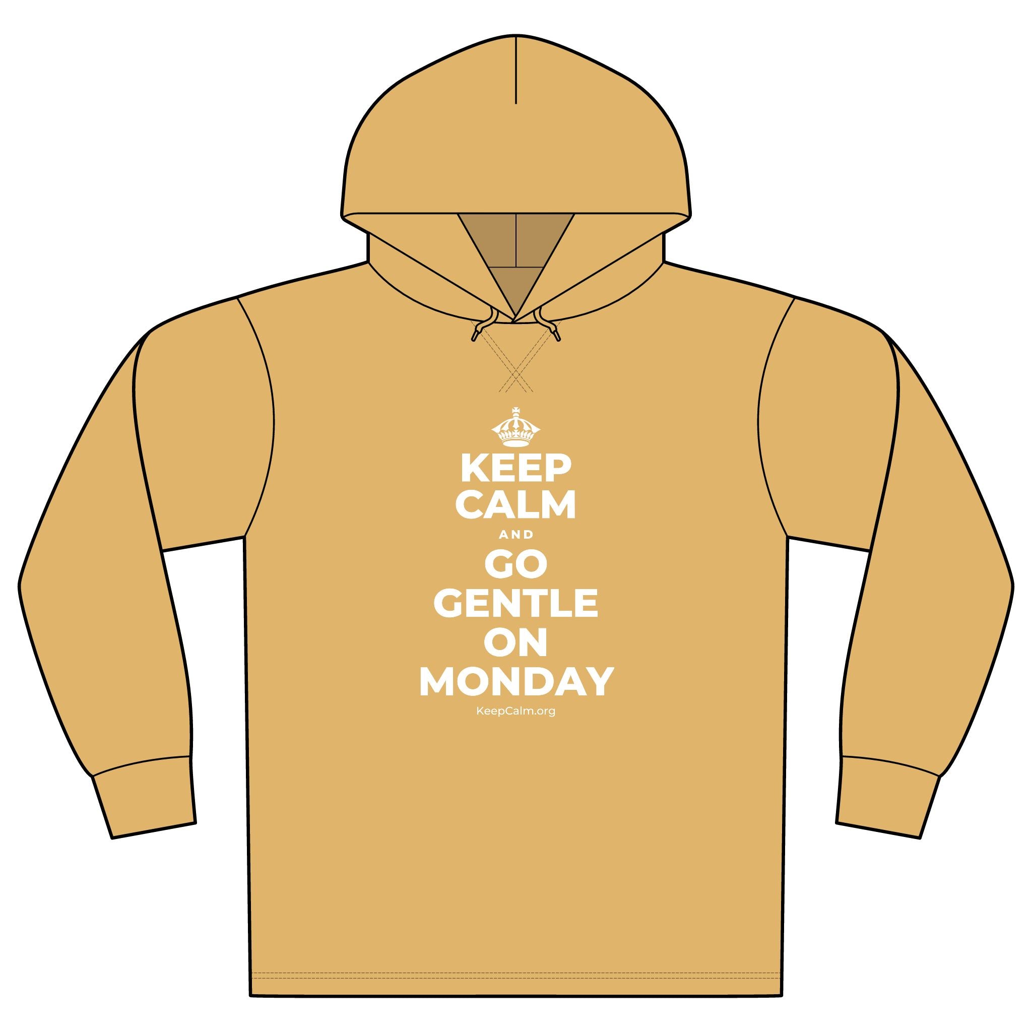 KEEP CALM AND GO GENTLE ON MONDAY Organic Hoodie Tee
