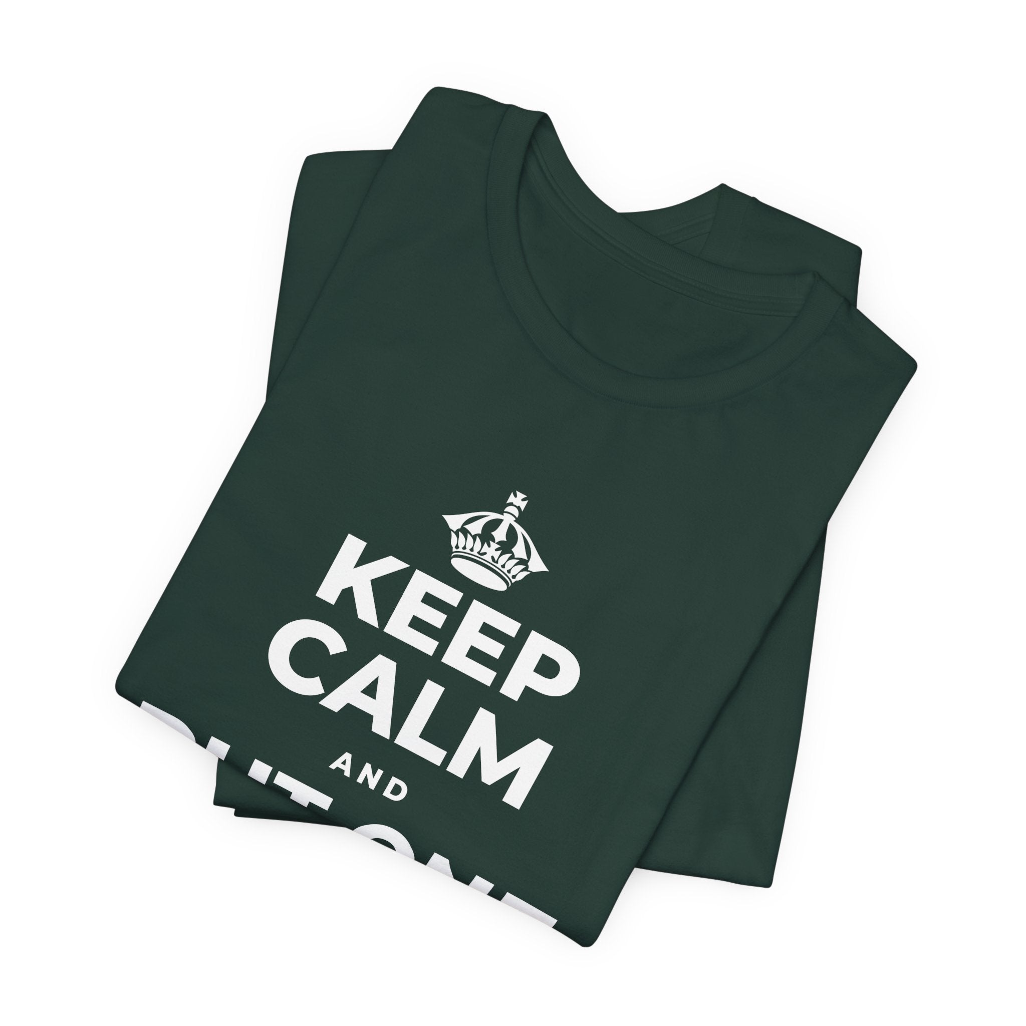 KEEP CALM AND PUT ONE THING RIGHT T-Shirt (White–Asphalt)