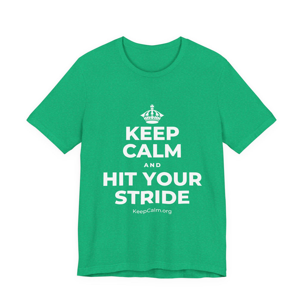 KEEP CALM AND HIT YOUR STRIDE T-Shirt (Baby Blue–Silver)