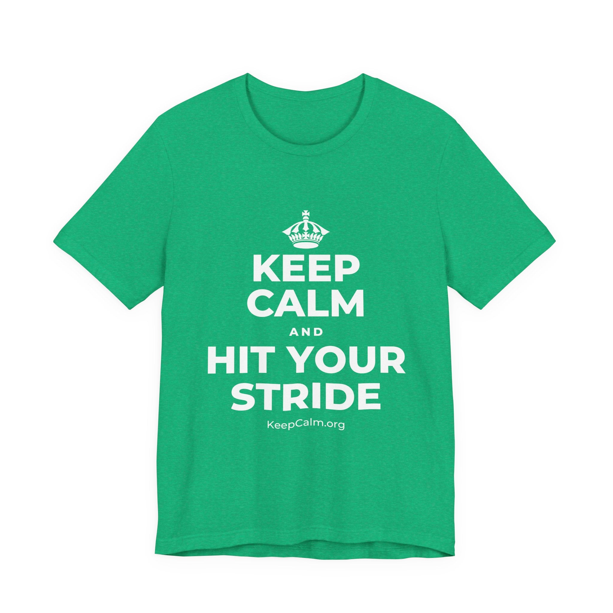 KEEP CALM AND HIT YOUR STRIDE T-Shirt (Baby Blue–Silver)