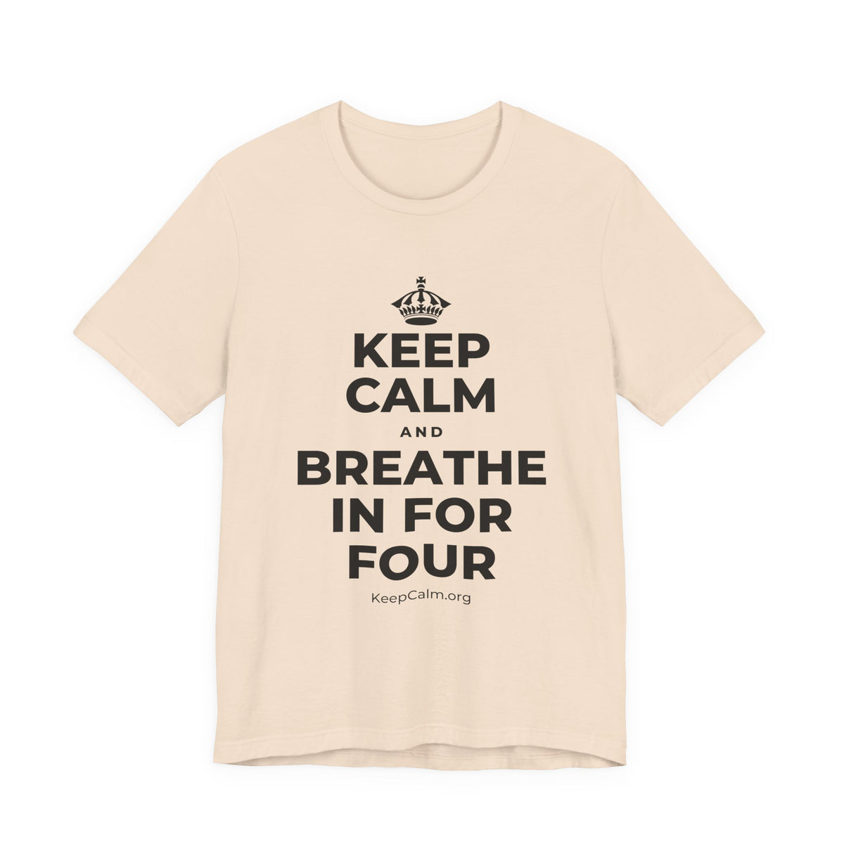 KEEP CALM AND BREATHE IN FOR FOUR T-Shirt (Soft Cream–Heather Mauve)