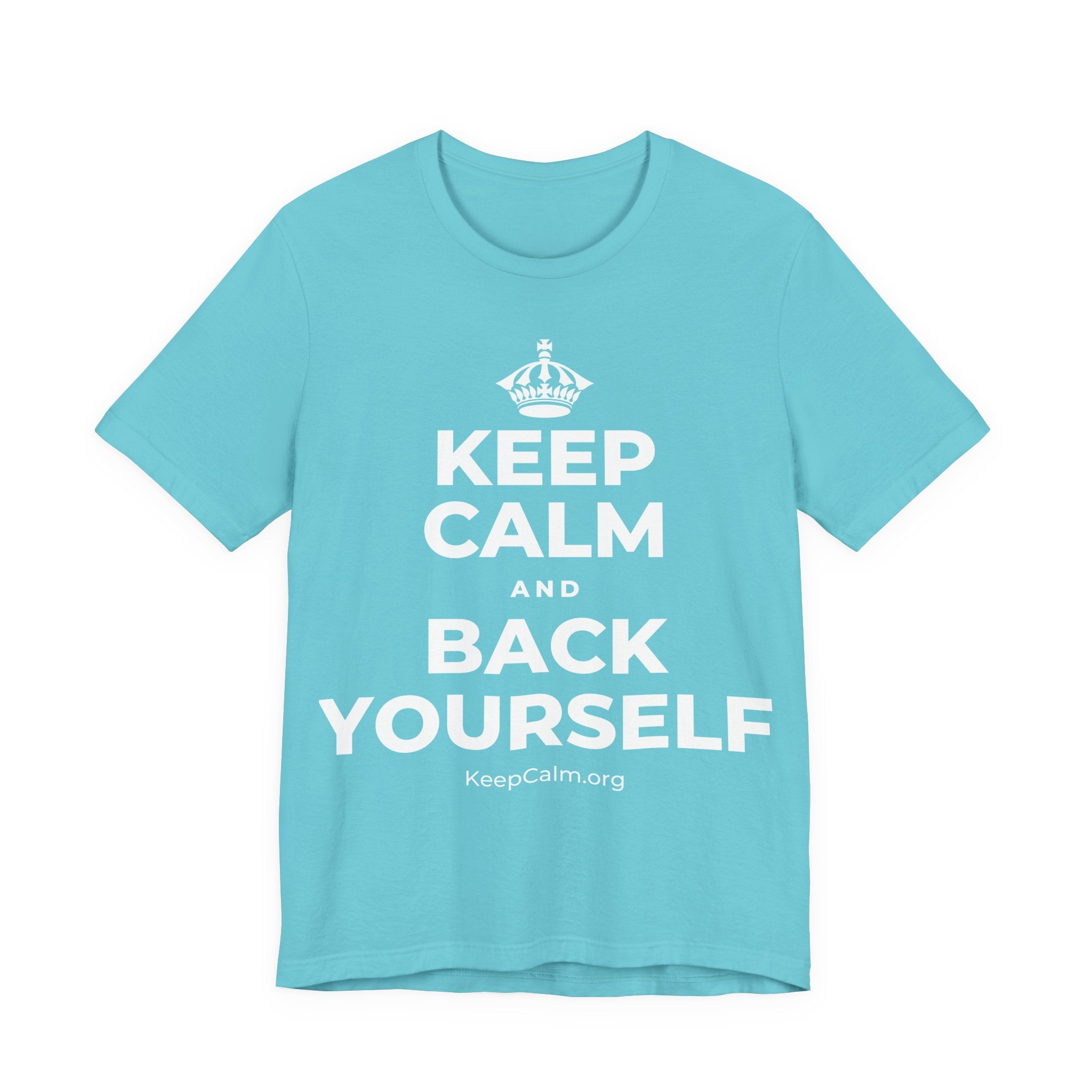 KEEP CALM AND BACK YOURSELF T-Shirt (Soft Cream–Heather Mauve)