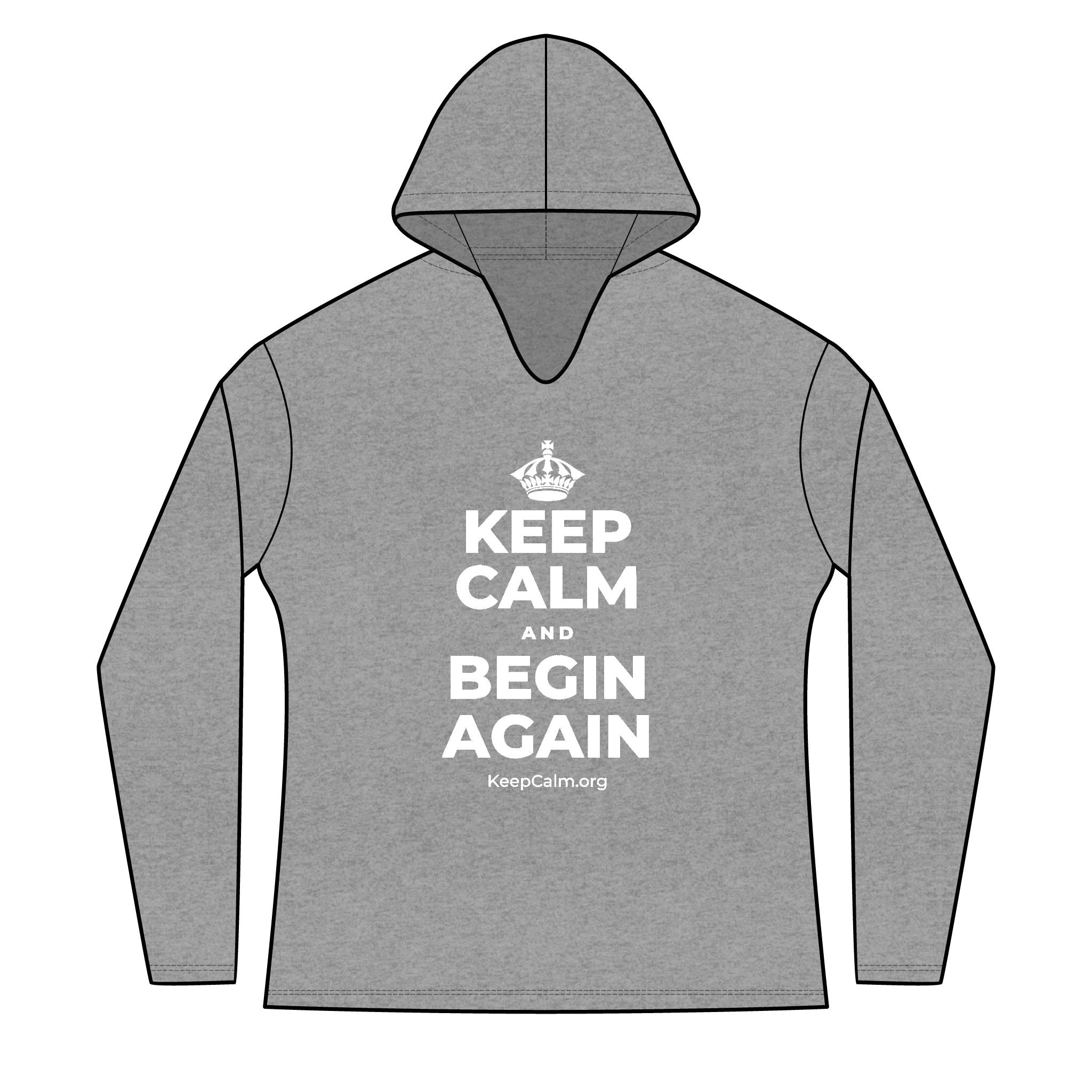 KEEP CALM AND BEGIN AGAIN Women's Long Sleeve Hoodie
