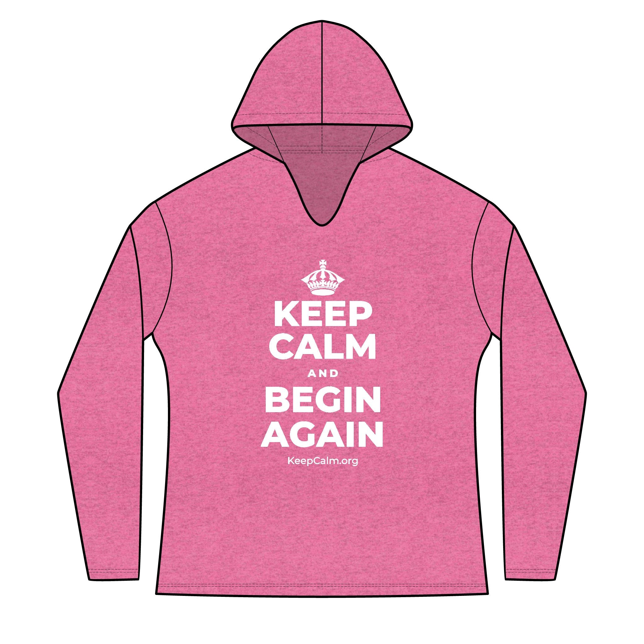 KEEP CALM AND BEGIN AGAIN Women's Long Sleeve Hoodie