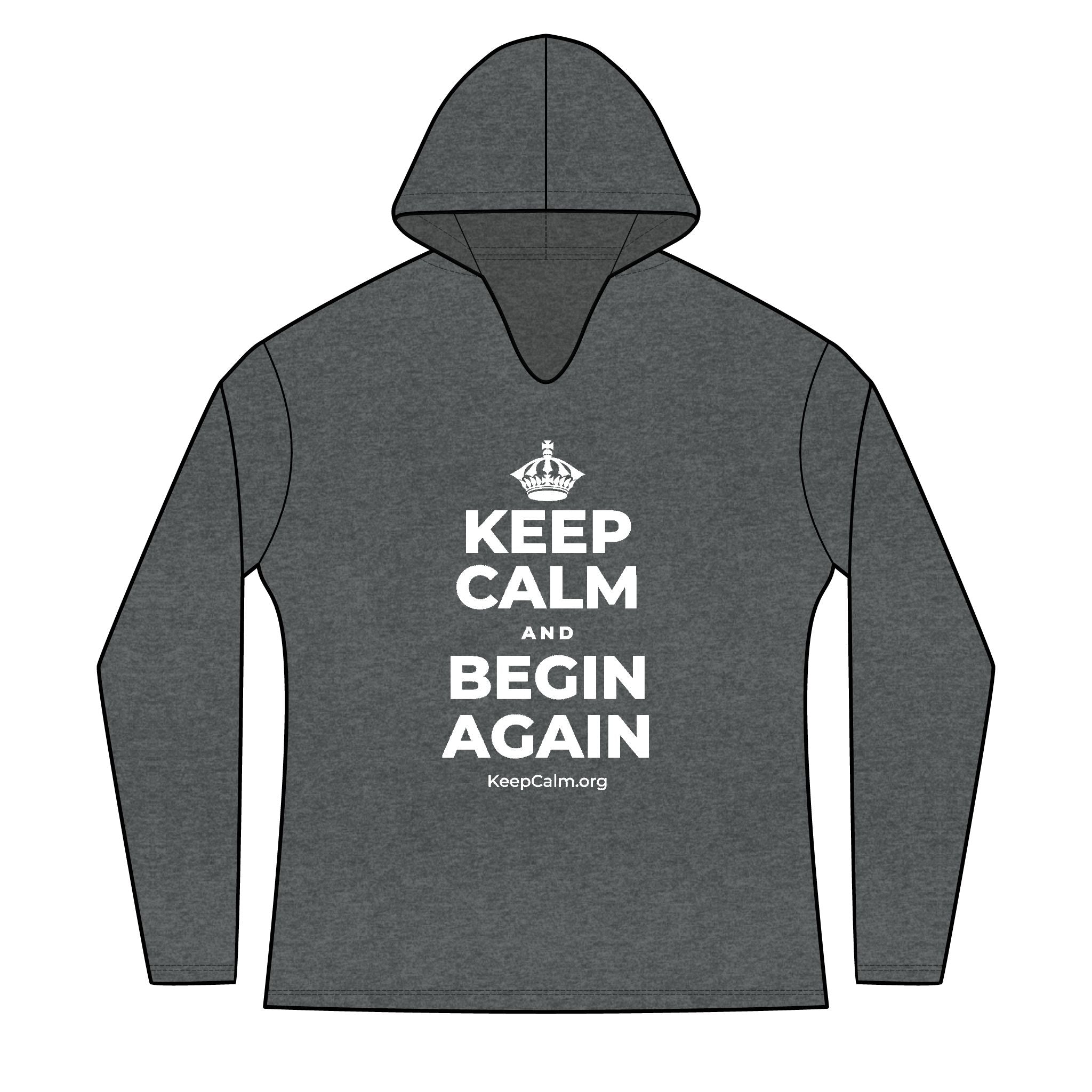 KEEP CALM AND BEGIN AGAIN Women's Long Sleeve Hoodie