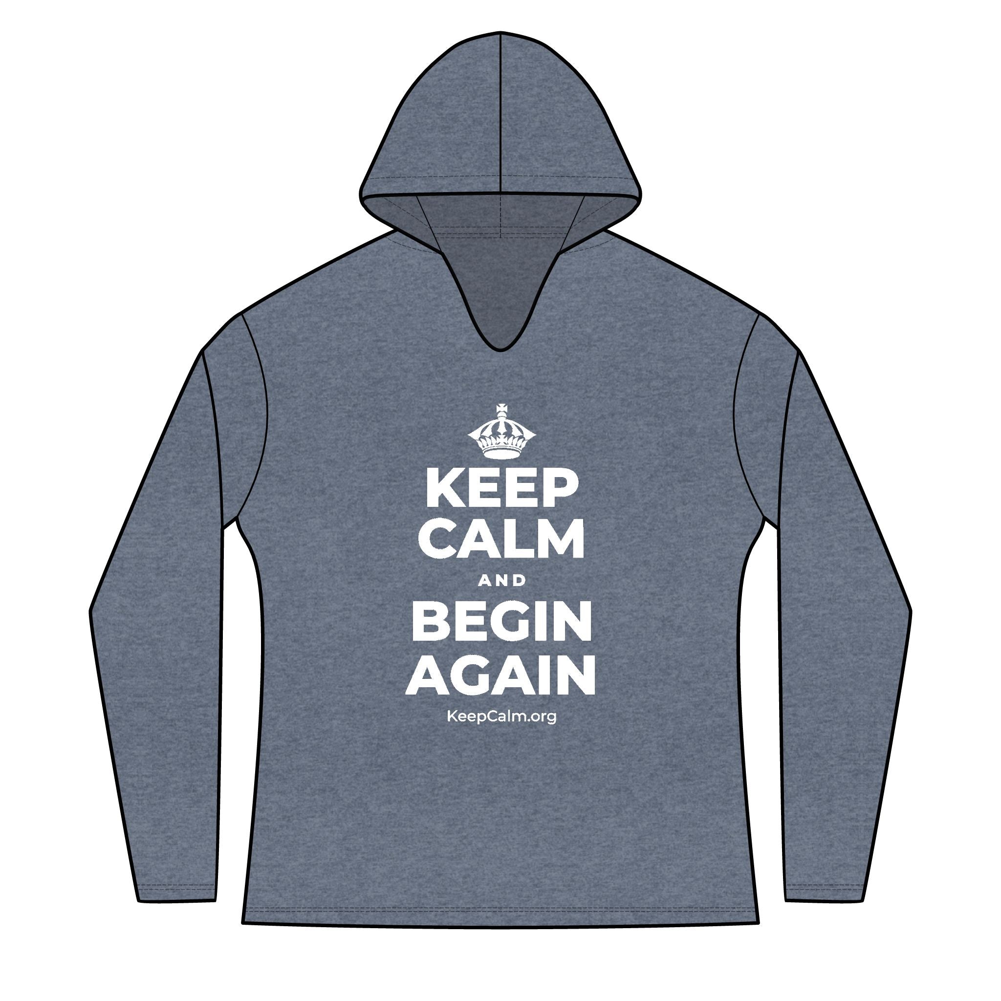 KEEP CALM AND BEGIN AGAIN Women's Long Sleeve Hoodie