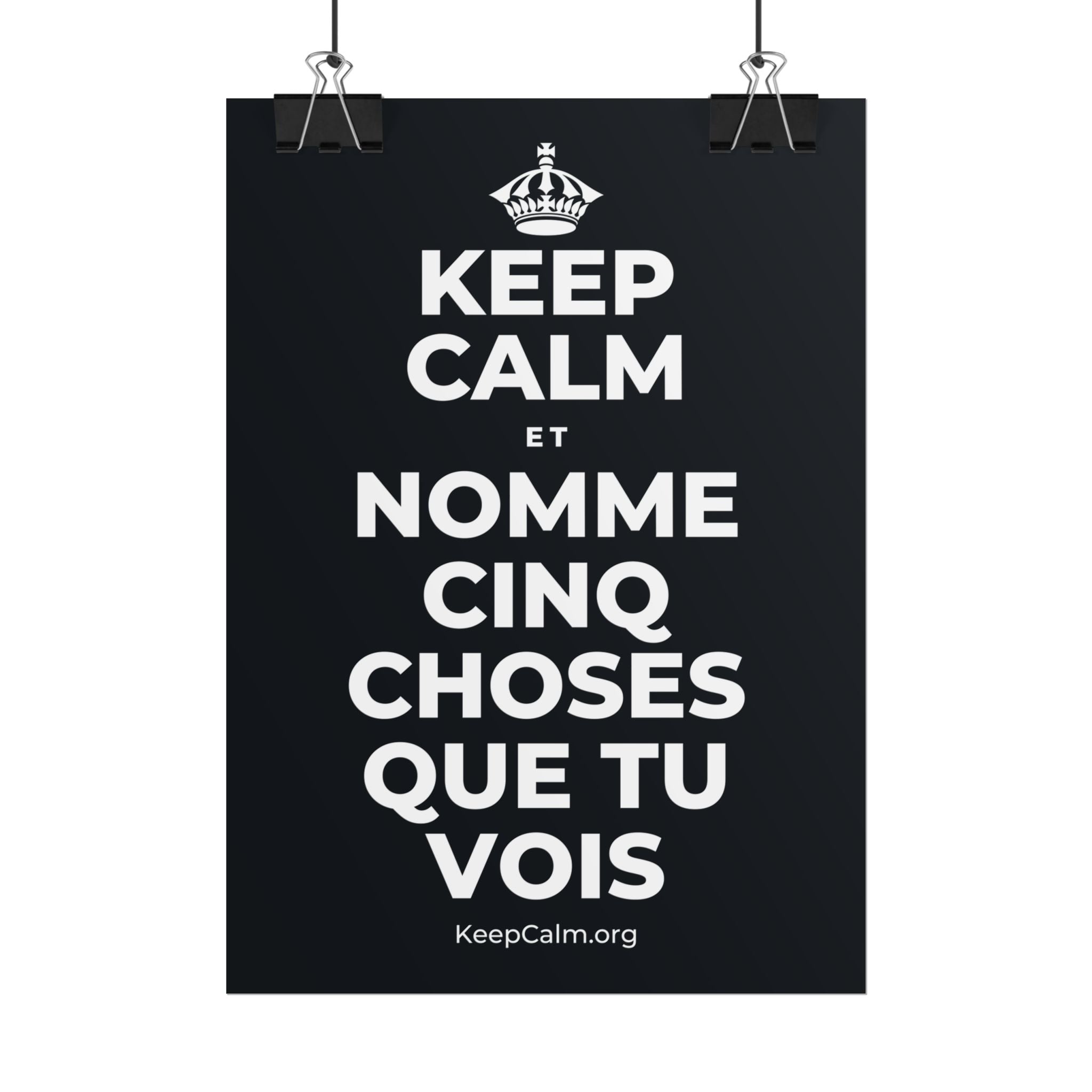 KEEP CALM ET NOMME CINQ CHOSES QUE TU VOIS Poster (Dark)